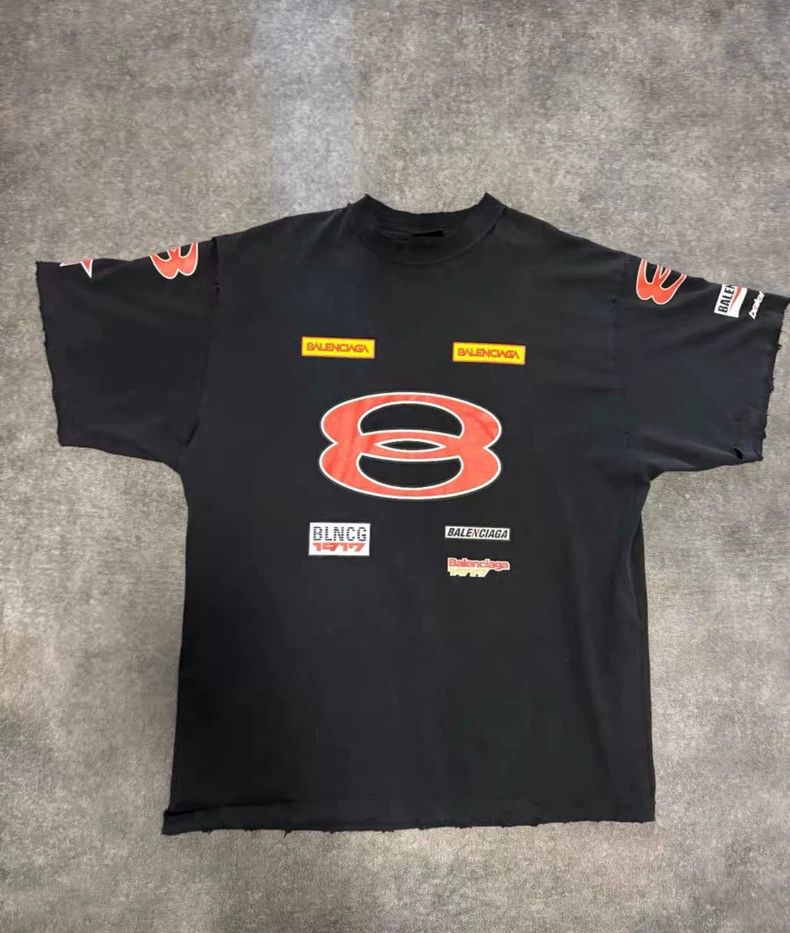 Balenciaga Balenciaga Black Logo Printed Cotton Short Sleeve T-Shirt Size US S / EU 44-46 / 1 - 1 Thumbnail