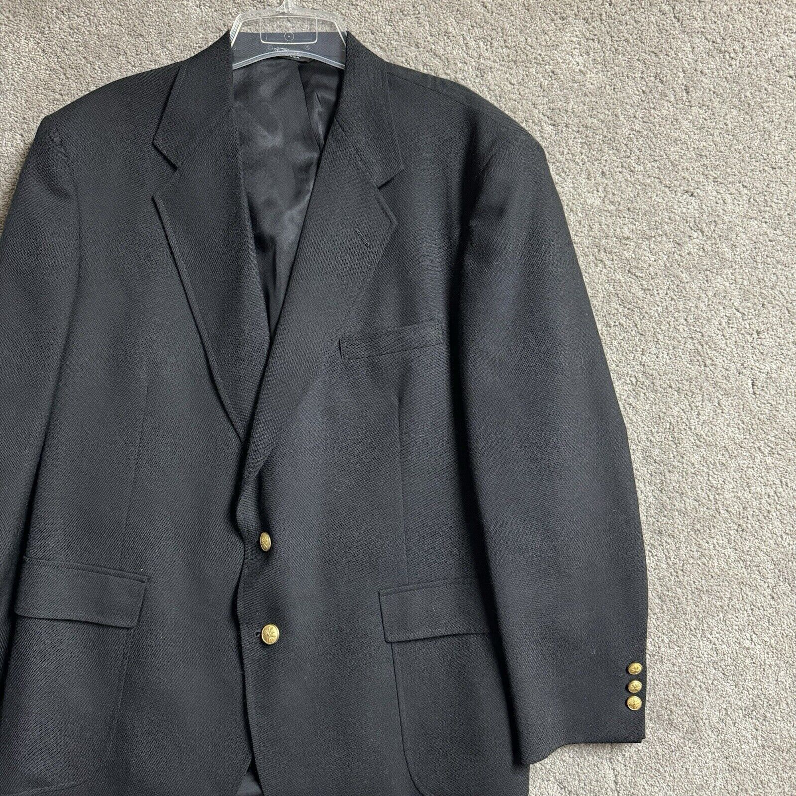 Other Vintage Mens Blazer 44 Gold Buttons Classic Tailored Office Size 44R - 3 Thumbnail