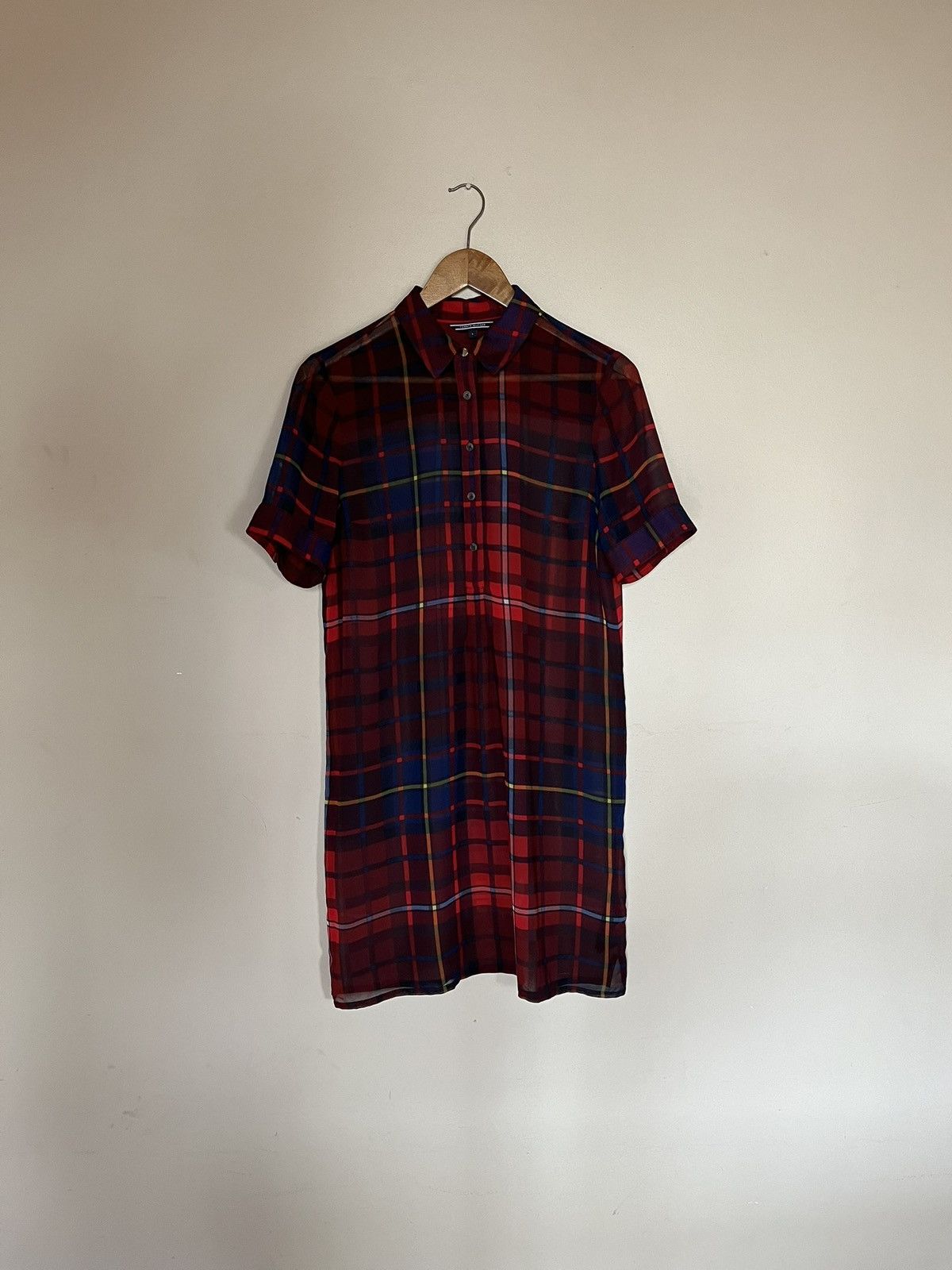 Tommy Hilfiger × Vintage Mini Tunic Sheer Tartan Dress Size M / US 6-8 / IT 42-44 - 1 Thumbnail