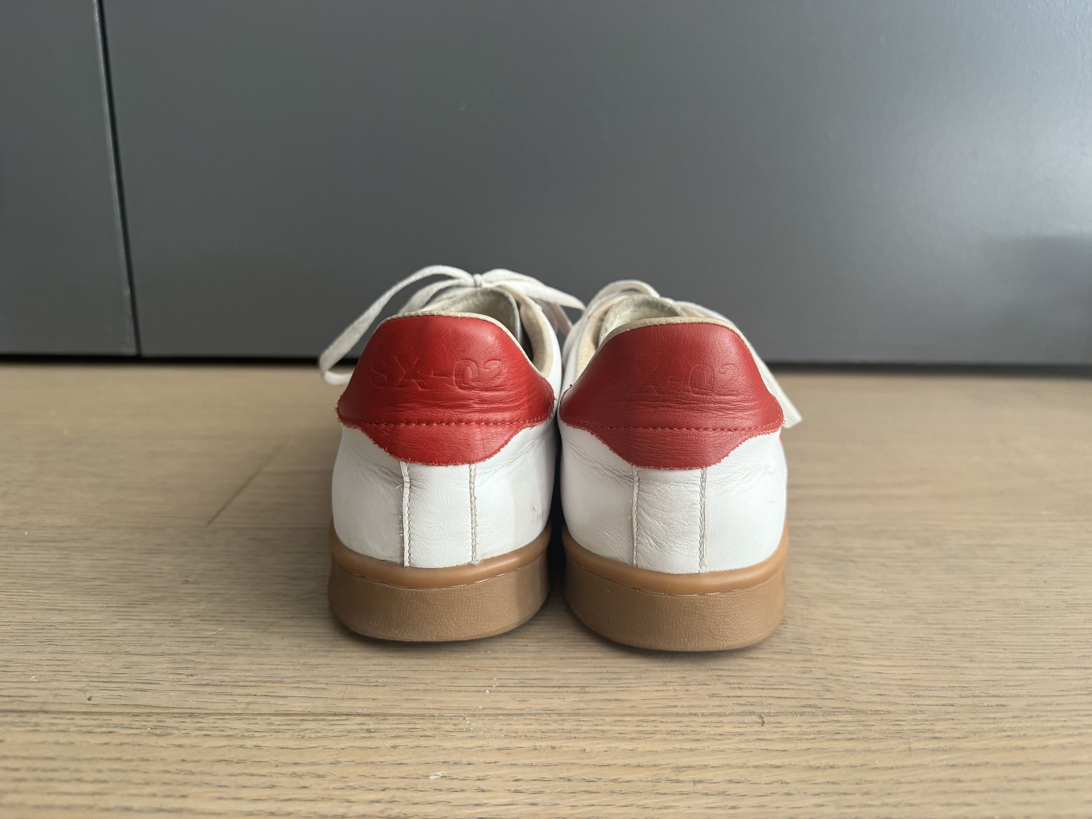 Sandro Sporty Suede and Red Stripe Leather Sneakers Size US 10 / EU 43 - 7 Thumbnail