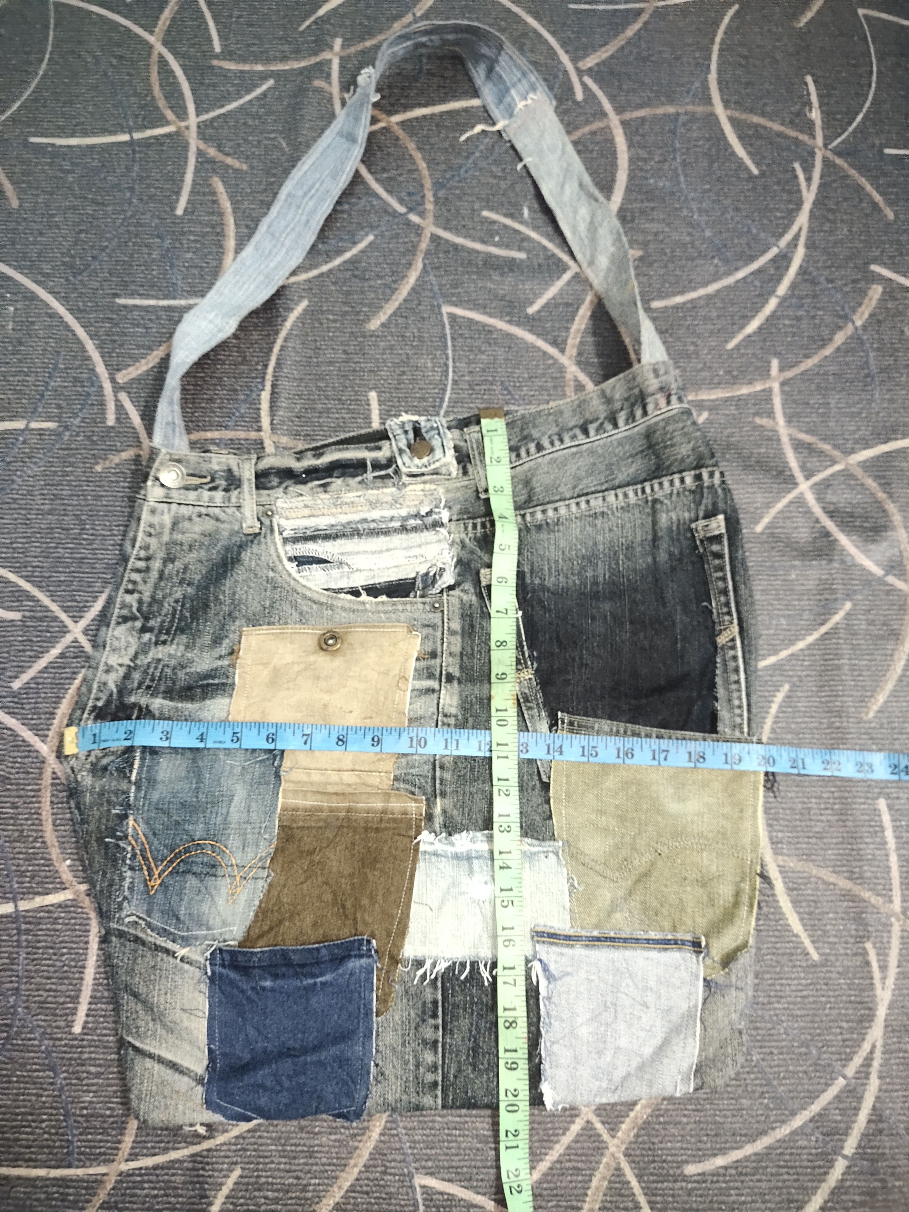 Other Distressed Denim Custom Massanger Jeans Bag Size ONE SIZE - 4 Thumbnail