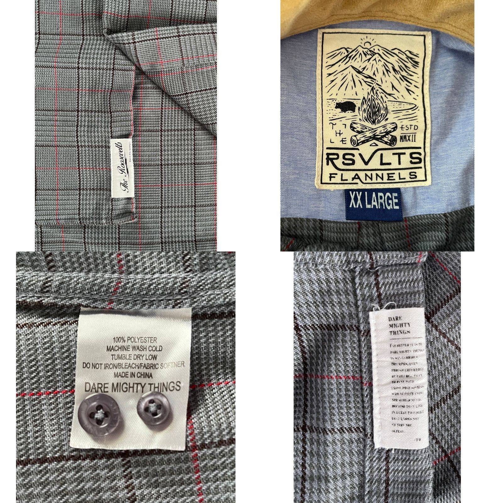 Vintage VINTAGE RSVLTS The Draper Long Sleeve Plaid Flannel Shirt Pockets Sz 2XL Size US XXL / EU 58 / 5 - 8 Thumbnail