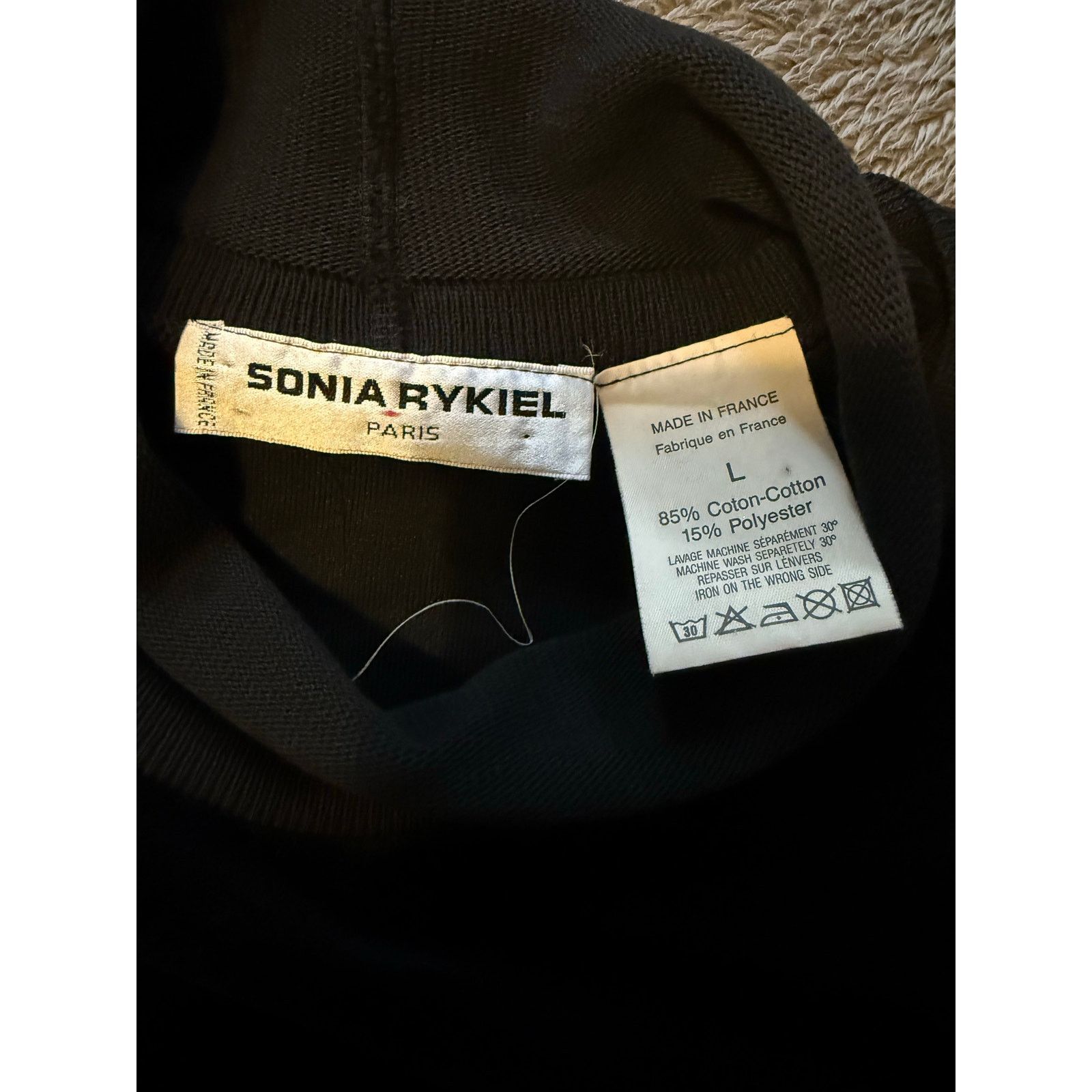 Sonia Rykiel Sonia Rykiel Velvet Funnel Neck Top w/Gold Heart Charms L Size L / US 10 / IT 46 - 4 Thumbnail