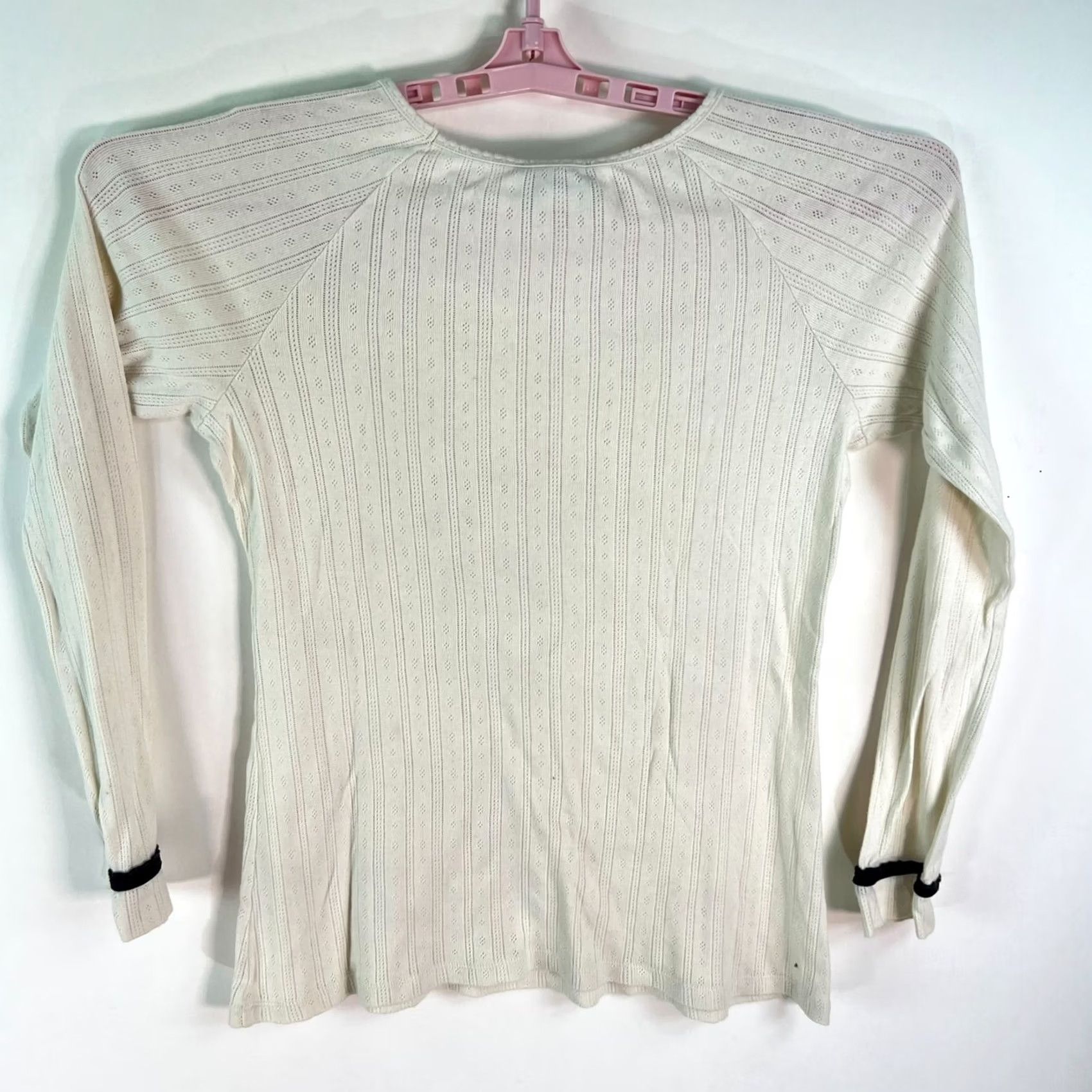 Vintage Zee &Bella Womens Striped Pullover Sweater Ivory L Size L / US 10 / IT 46 - 7 Thumbnail