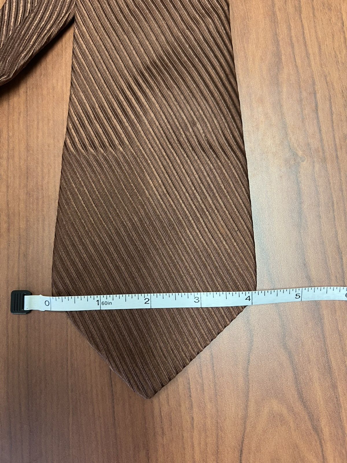 Japanese Brand Vintage Japan Silk Tie – Odakyu Tokyo Ribbed Brown Silk Size ONE SIZE - 11 Thumbnail
