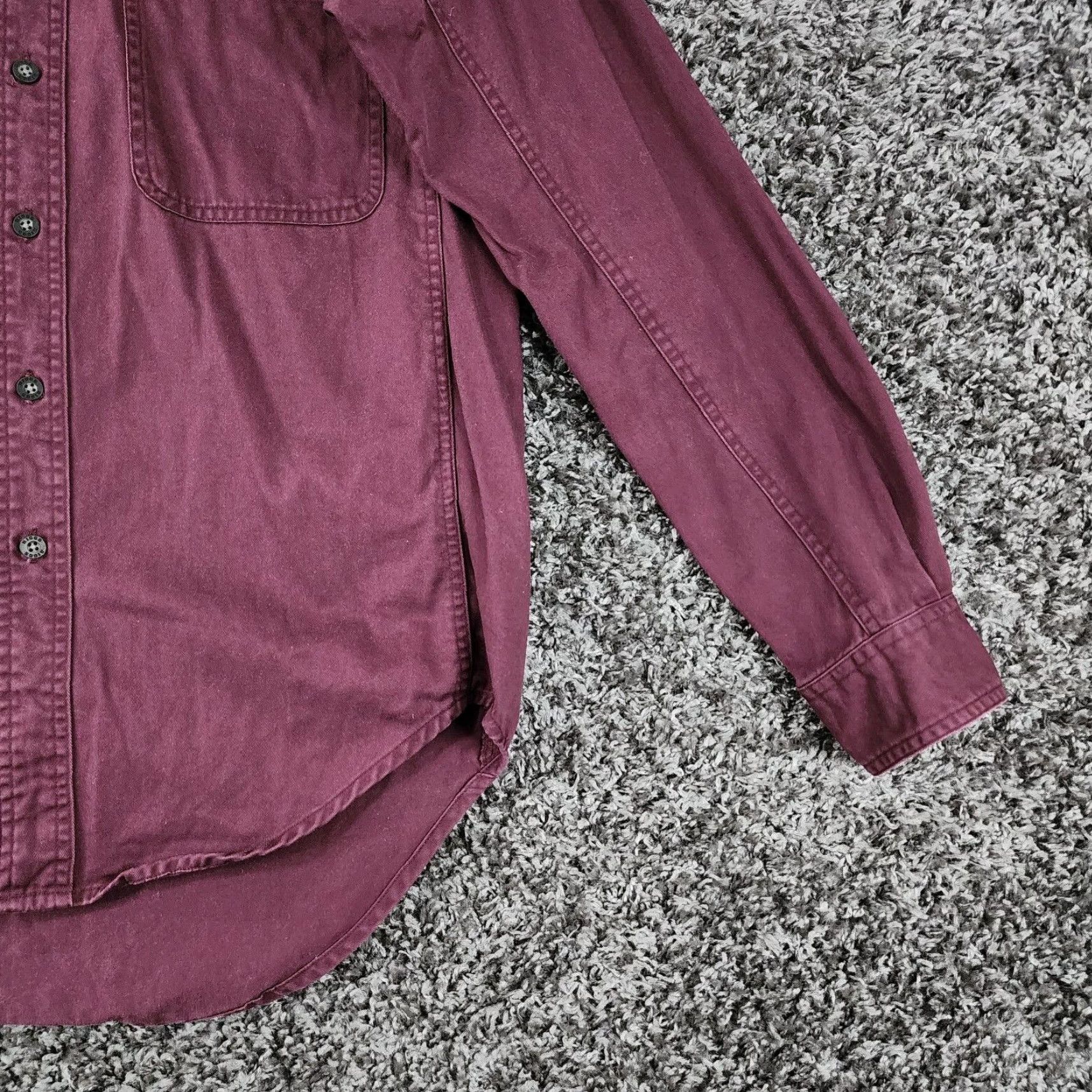 Wrangler Wrangler Riggs Workwear Mens Long Sleeve Button Up Purple Maroon Size M Size US M / EU 48-50 / 2 - 2 Thumbnail