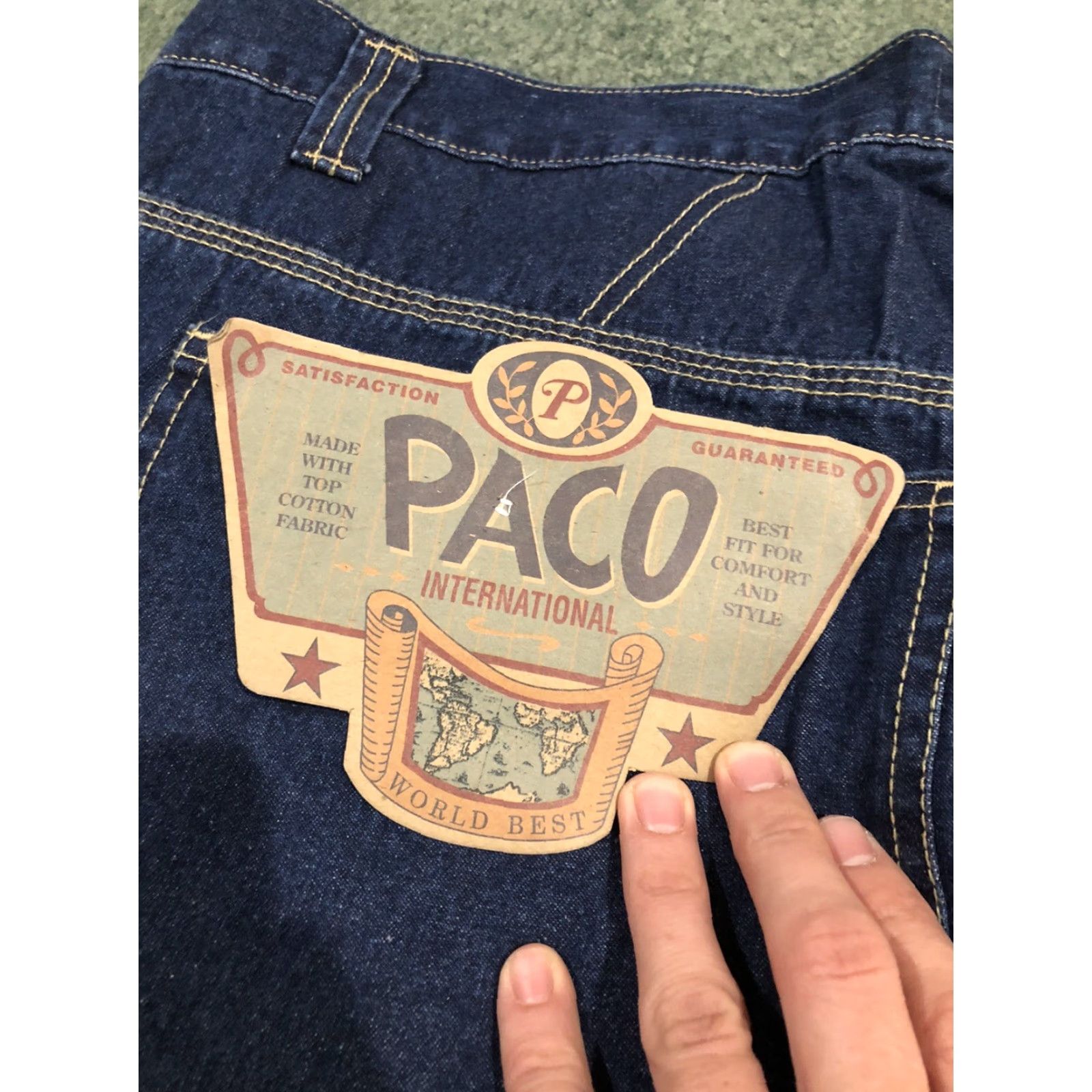 Vintage VINTAGE Paco Jeans Dark Blue Denim Baggy Jean Shorts 90s Hip Hop Street Wear Size 44 Men Size US 44 / EU 60 - 3 Thumbnail