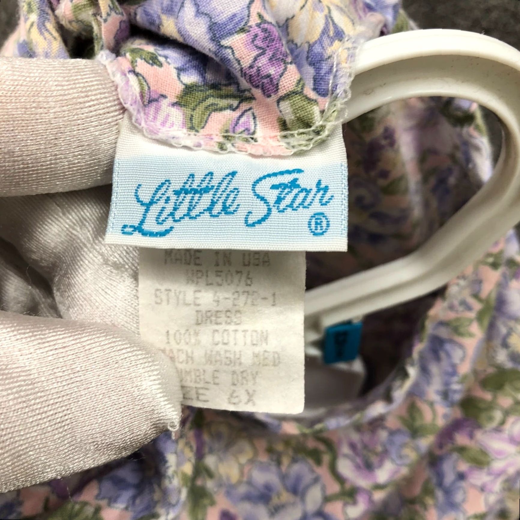 Vintage VINTAGE Girls 6X Floral Dress Puff Sleeve Purple A-Line Prairie Cottagecore 80s Size ONE SIZE - 8 Thumbnail