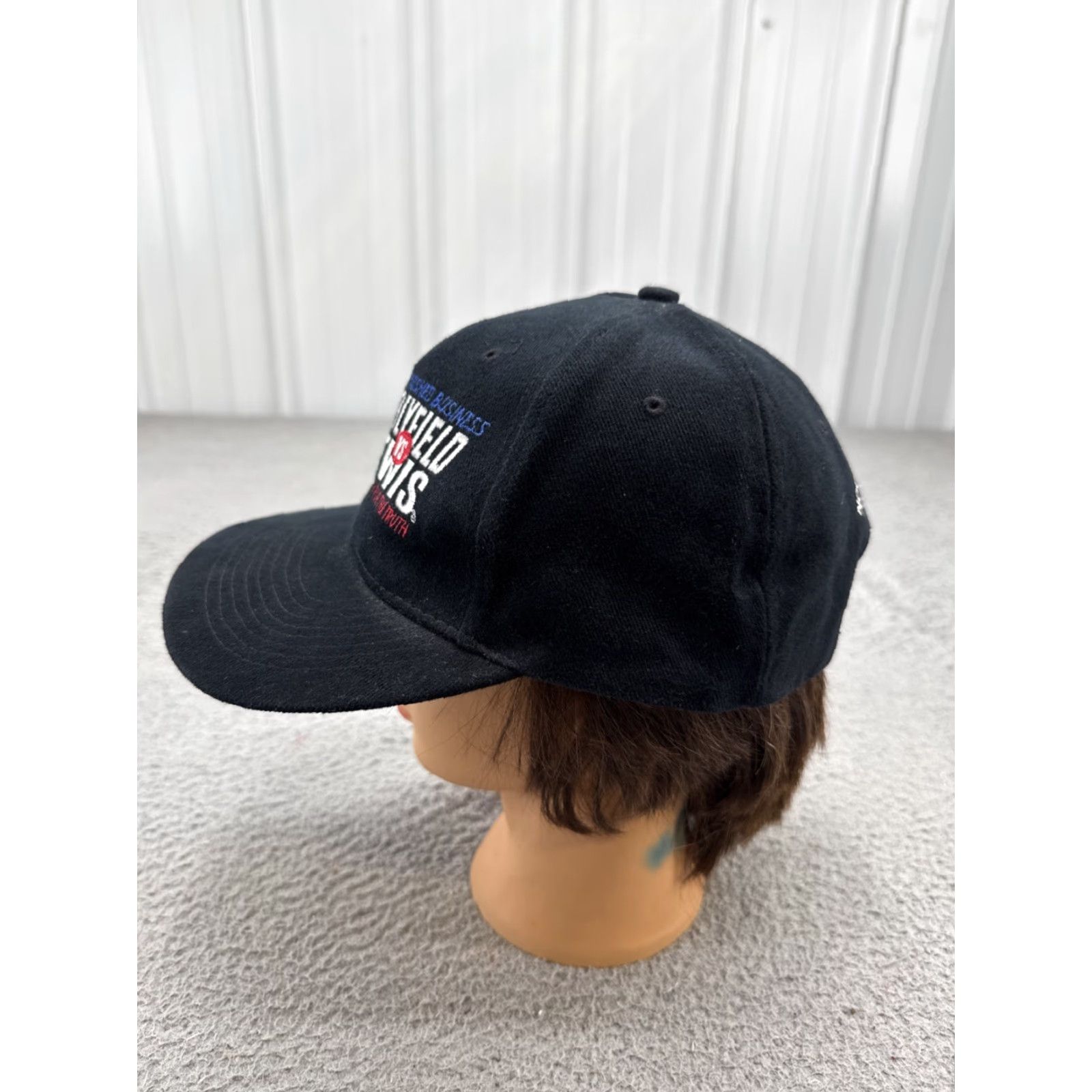 Vintage Nike Hat Cap Men Black Strapback Hat VTG Holyfield Vs Lewis The Search For The Truth? Size ONE SIZE - 3 Thumbnail