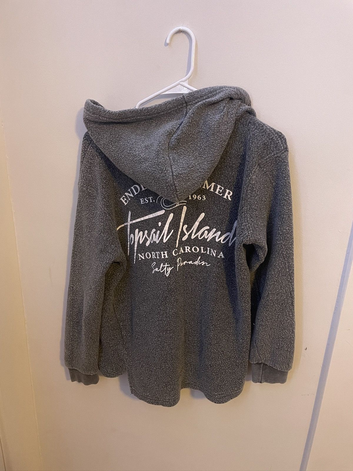 Vintage Topsail Island NC Cropped grey hoodie Size US S / EU 44-46 / 1 - 1 Thumbnail