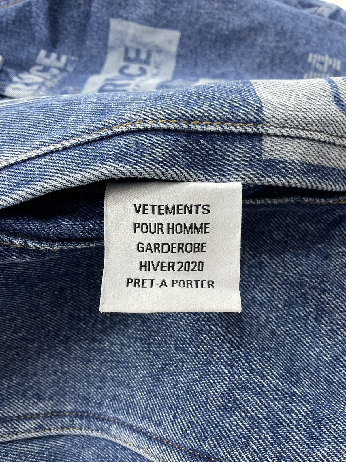 Vetements Vetements F/W'19 Error-Print Denim Jacket Size US L / EU 52-54 / 3 - 9 Thumbnail