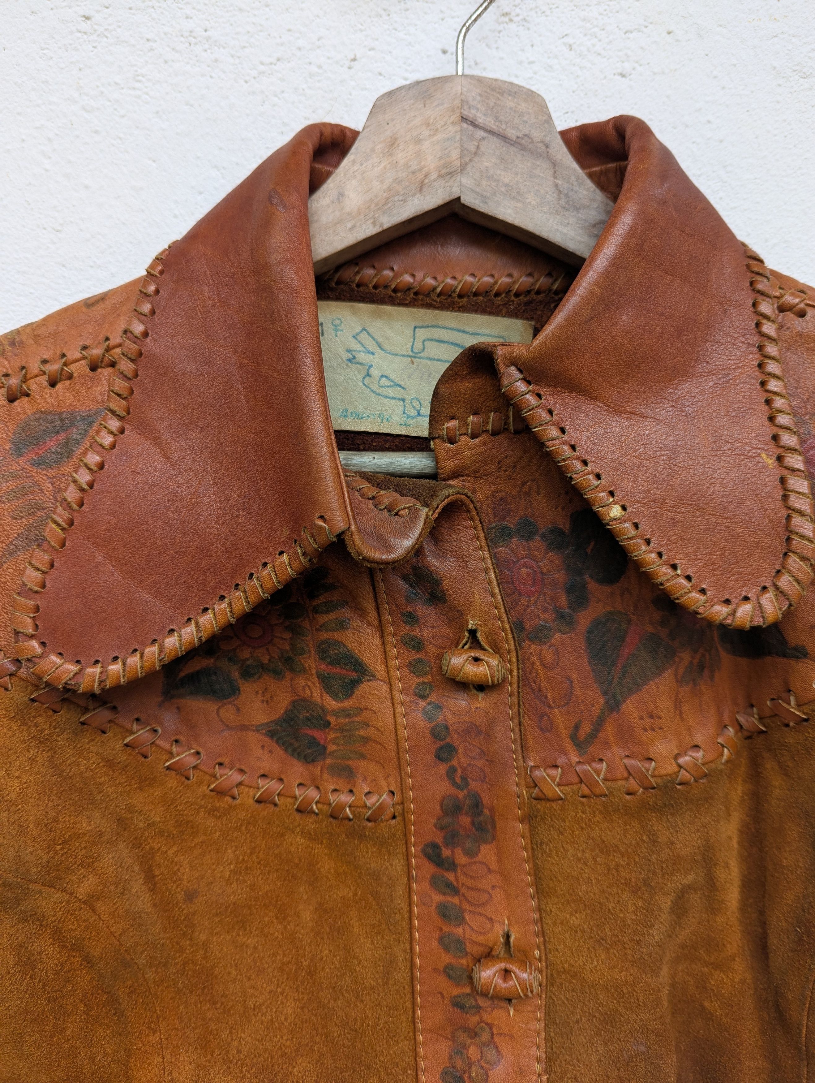 Handmade HANDMADE LEATHER JACKET FLOWER MOTIFS Size M / US 6-8 / IT 42-44 - 7 Thumbnail