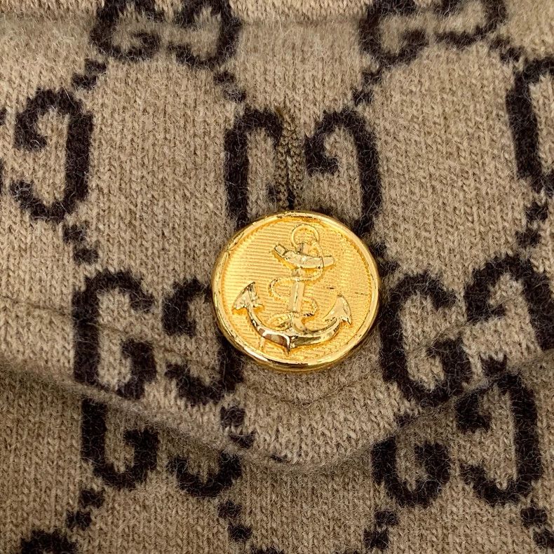 Gucci GucciBrown logo jacquard printed wool lapel cloak jacket 25 Size US XS / EU 42 / 0 - 5 Thumbnail