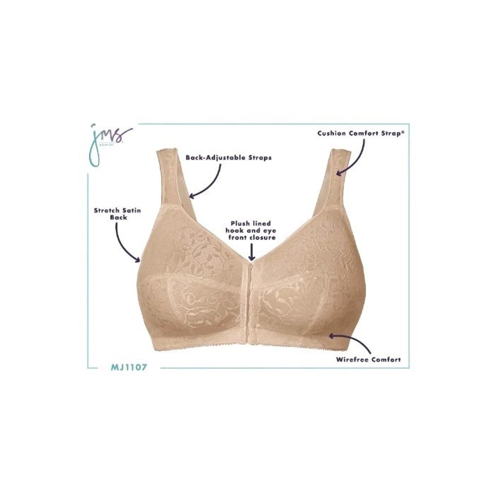 Other Playtex 18 hour Bra 46C White Front Close WireFree Cushion Size ONE SIZE - 7 Thumbnail