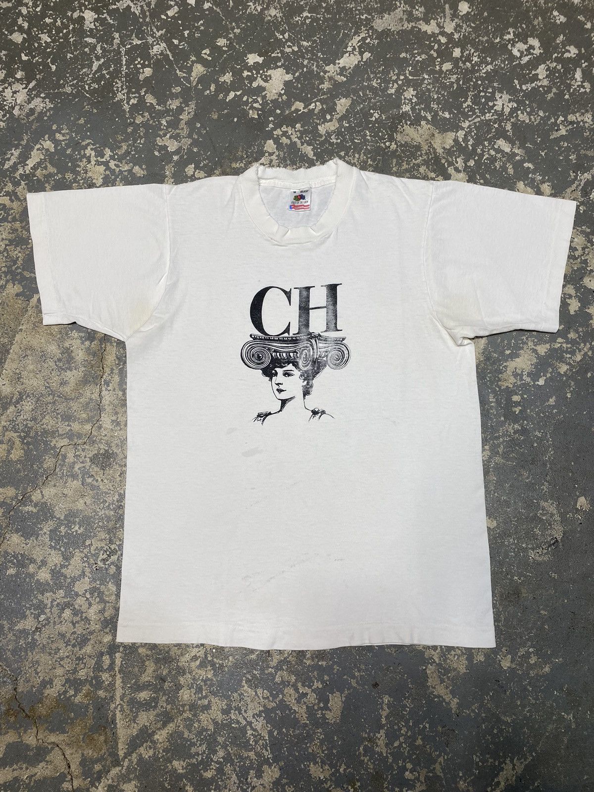image of Vintage Ch Lady 90's Tshirt in White, Men's (Size Medium)