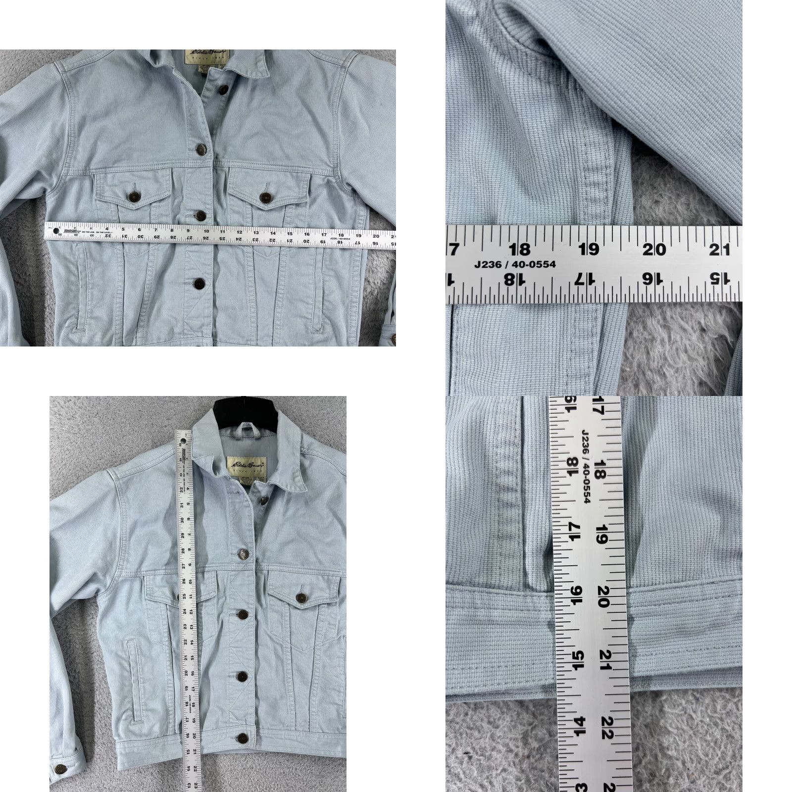 Eddie Bauer VINTAGE Eddie Bauer Jacket Women Medium Blue Denim Crop Y2K Button 100% Cotton Trucker Size M / US 6-8 / IT 42-44 - 8 Thumbnail