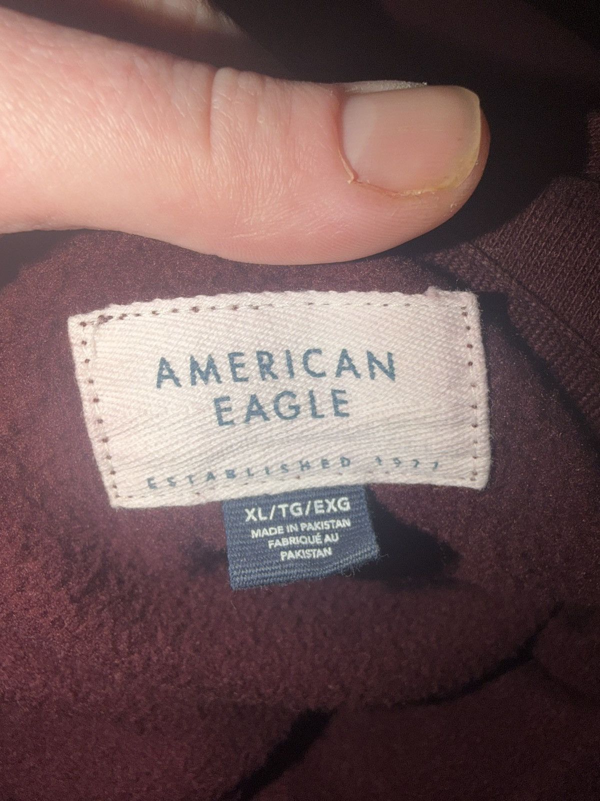 American Eagle Outfitters American Eagle Logo Eagle Maroon Hooded Sweatshirt Size XL. Size US XL / EU 56 / 4 - 5 Thumbnail