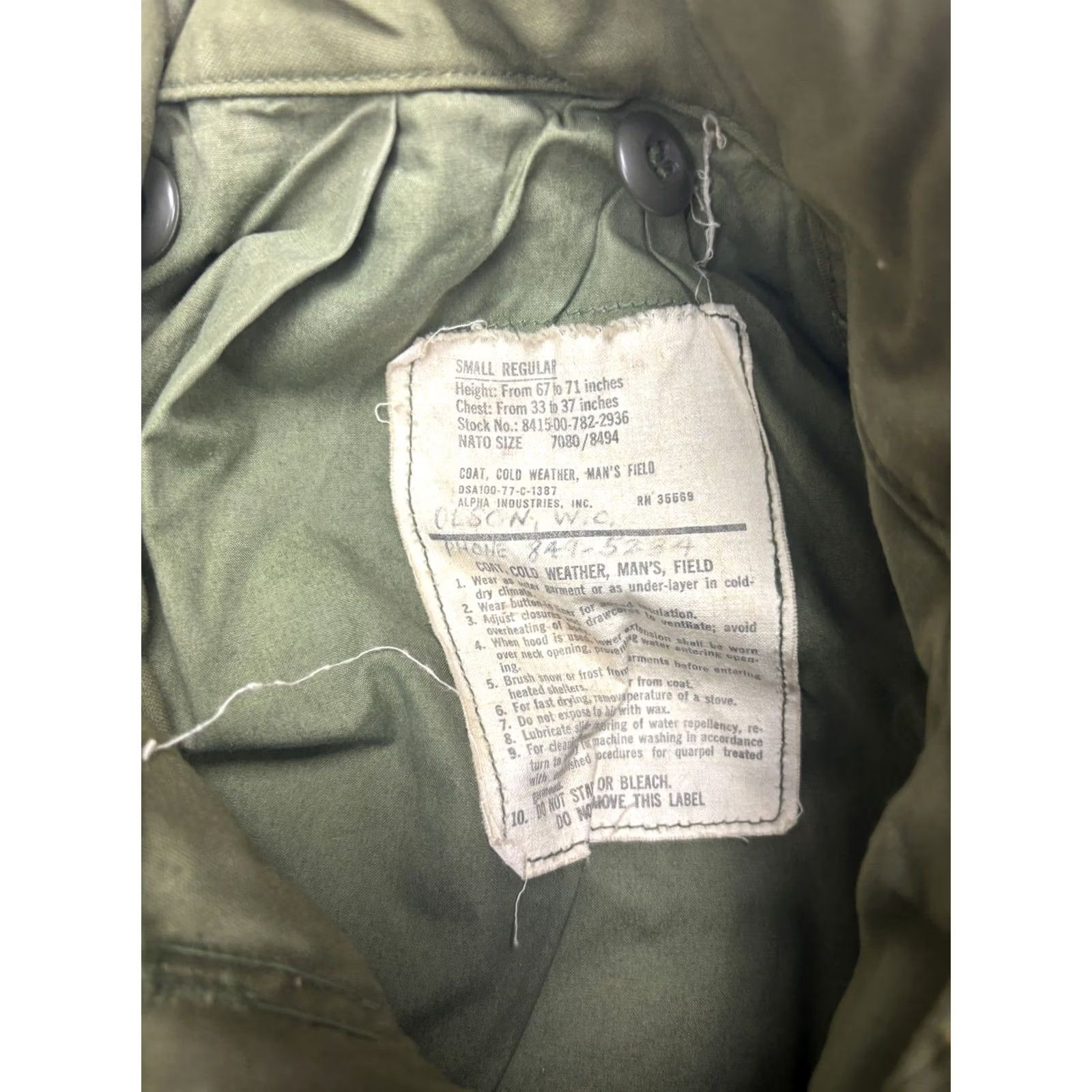 Alpha Industries VINTAGE Alpha Industries M65 Field Jacket Mens S Regular Army 70s Military C Size US S / EU 44-46 / 1 - 2 Thumbnail