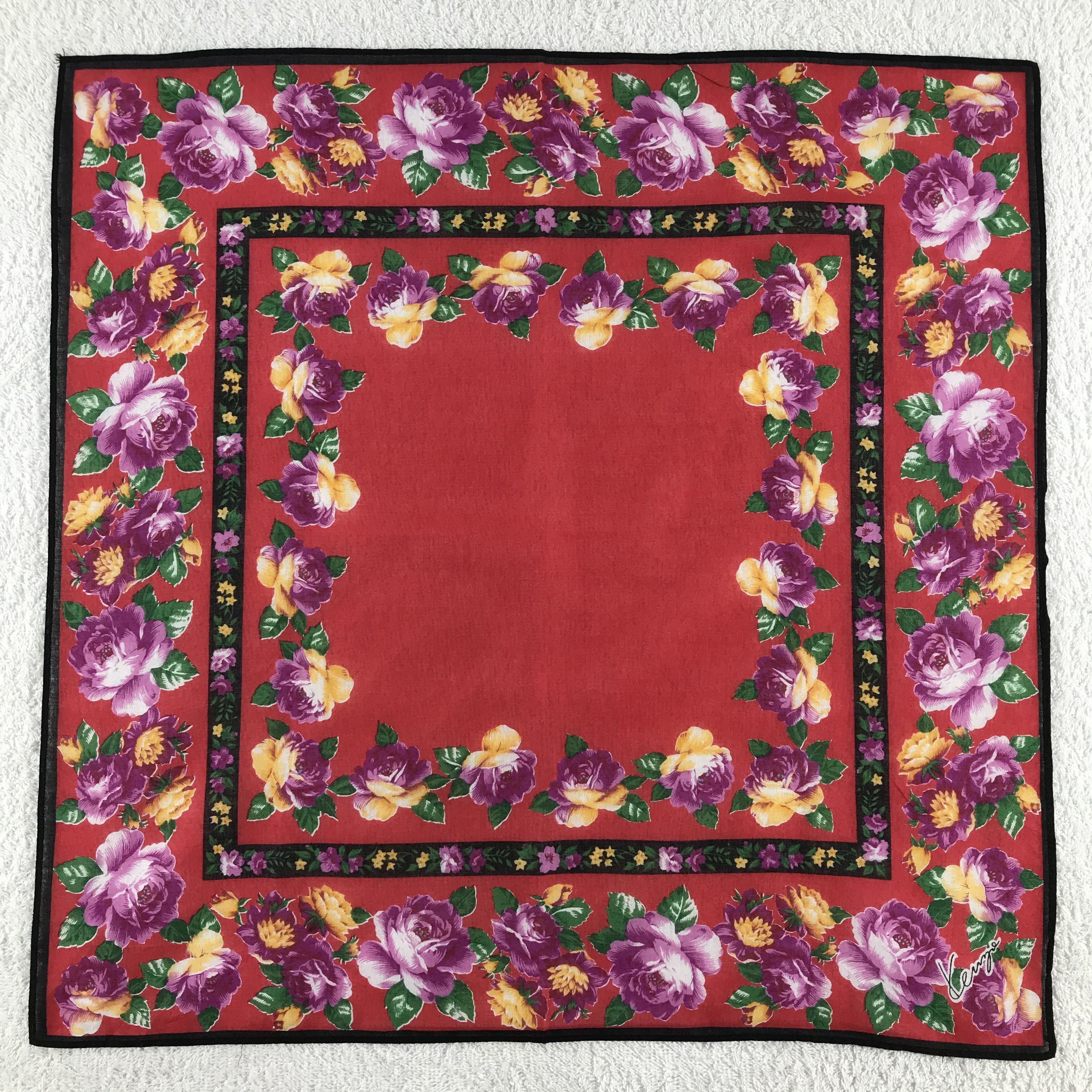 Kenzo × Vintage Kenzo Bandana / Handkerchief / Neckerchief - S254 Size ONE SIZE - 1 Thumbnail