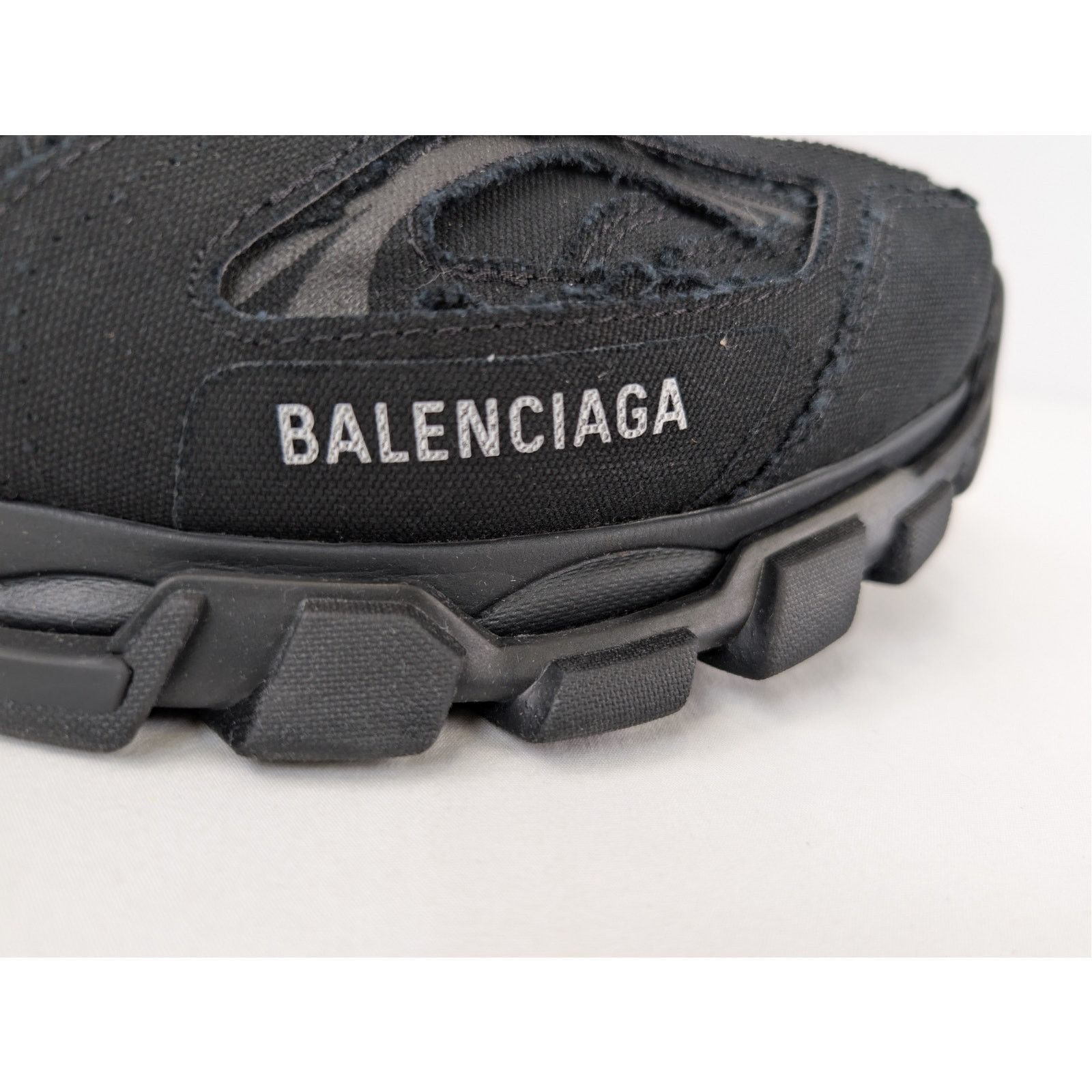 Balenciaga o1rshd1 Destroyed Canvas Track Sneakers in Black Size US 12 / EU 45 - 5 Thumbnail