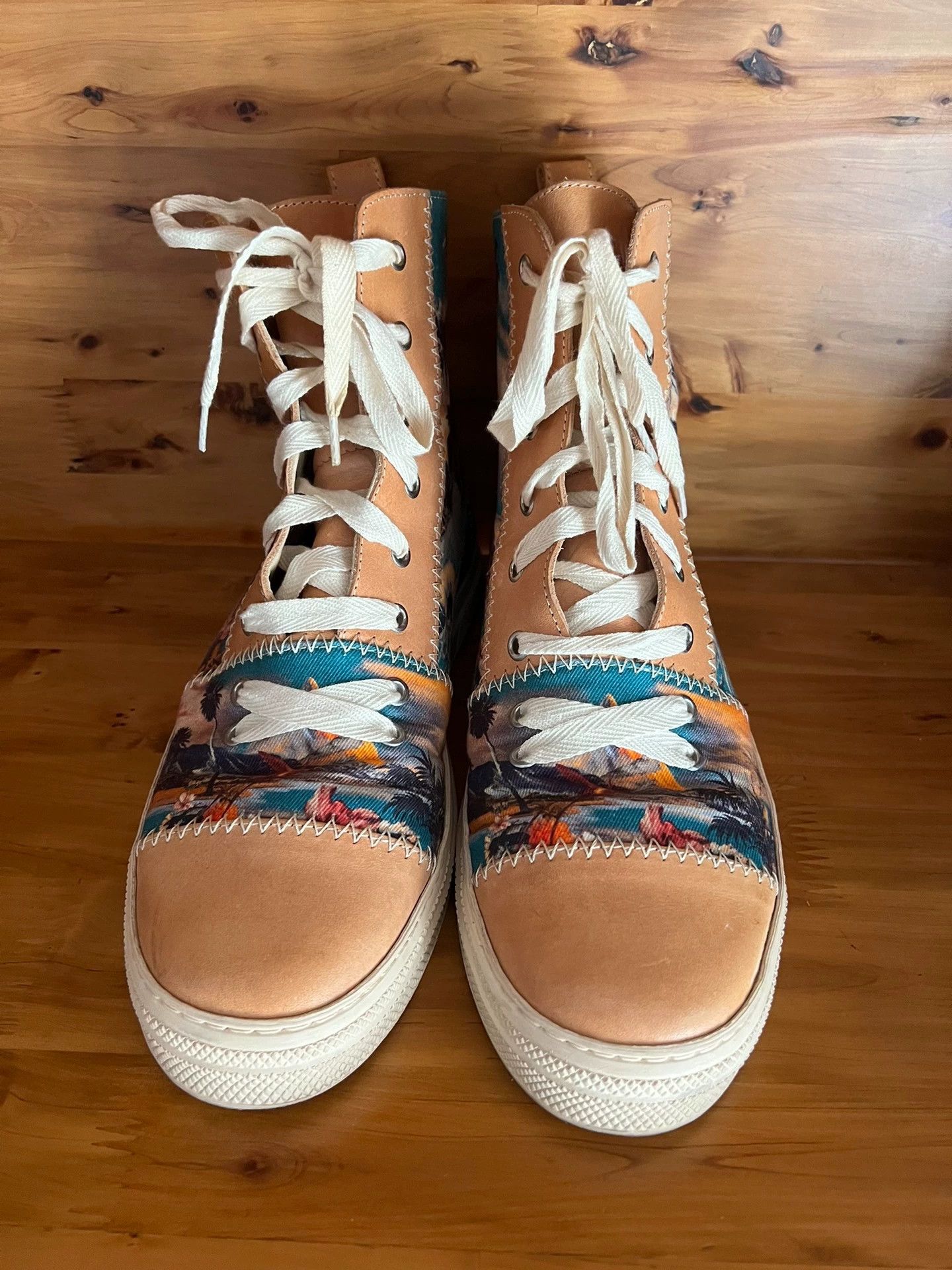 Jean Paul Gaultier JPG leather paneled high-top casual shoes 42 Portugal Size US 9 / EU 42 - 2 Thumbnail