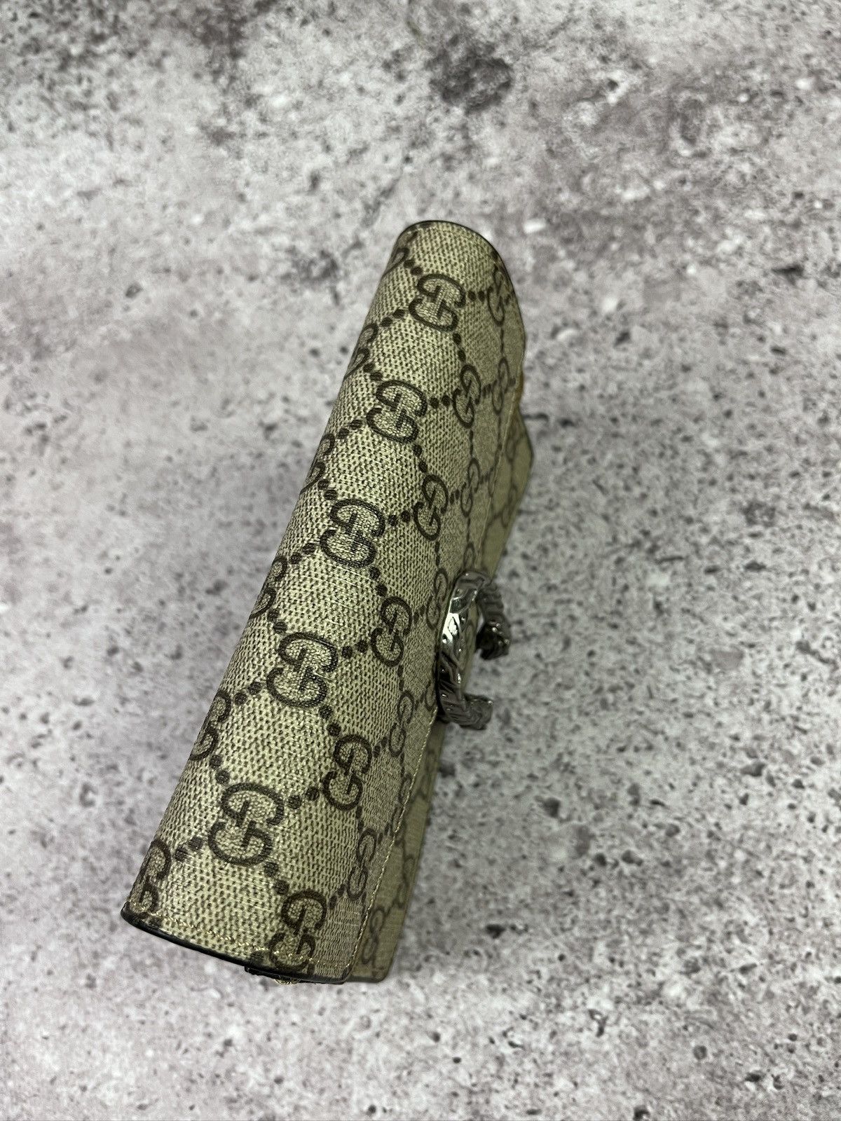 Gucci Gucci 🇮🇹 Dionysus Super Mini GG Supreme ChainBag Beige Suede Size ONE SIZE - 8 Thumbnail