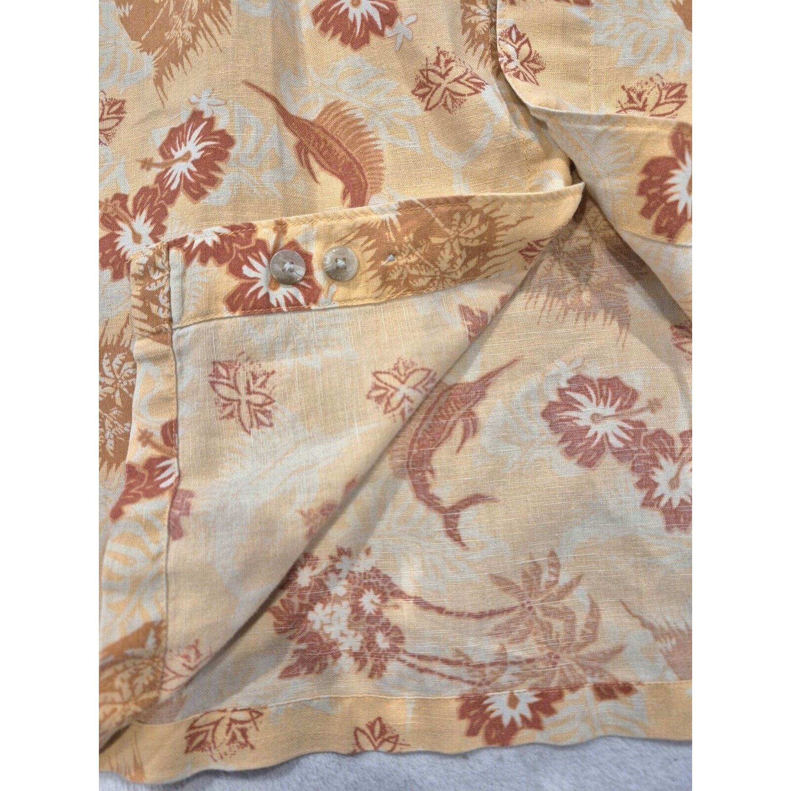 Columbia Columbia Shirt XXL Button Up Orange Linen Marlin Print Size US XXL / EU 58 / 5 - 11 Thumbnail