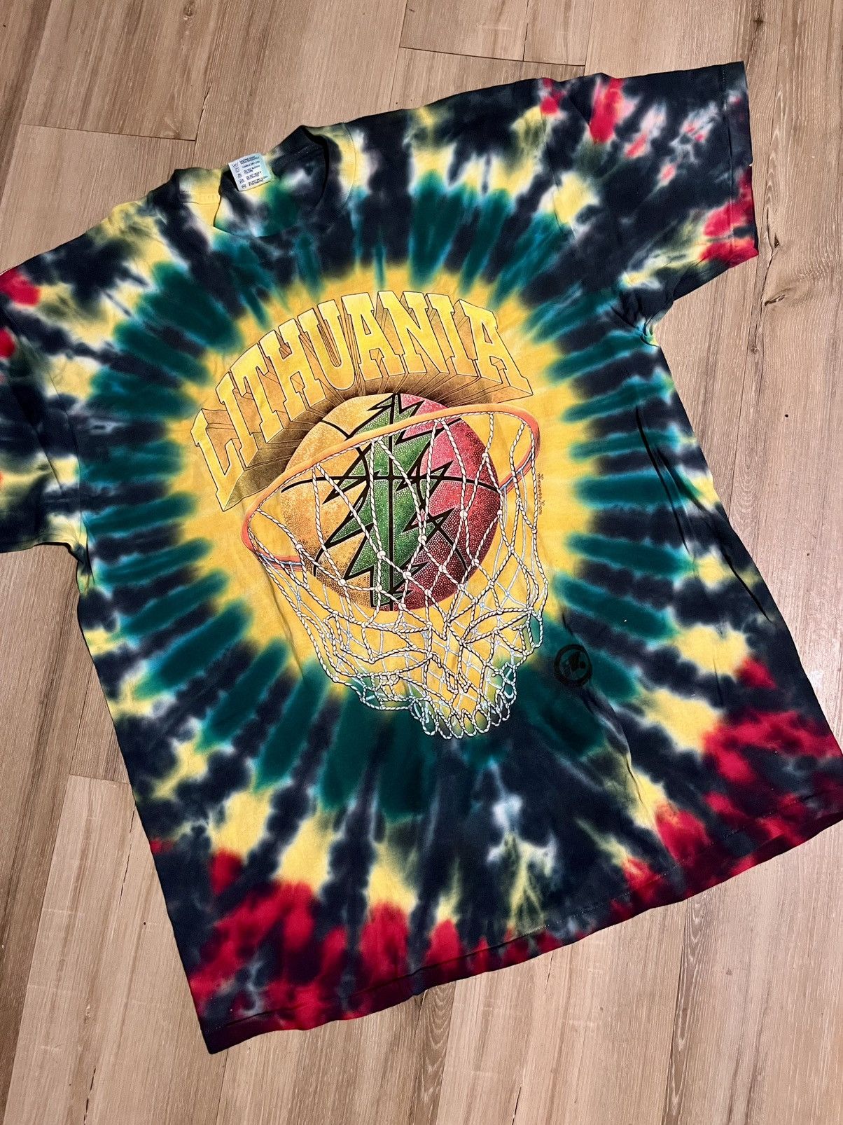 Vintage Grateful Dead 1996 Lithuania tie-dye basketball T-shirt Size US XL / EU 56 / 4 - 2 Thumbnail