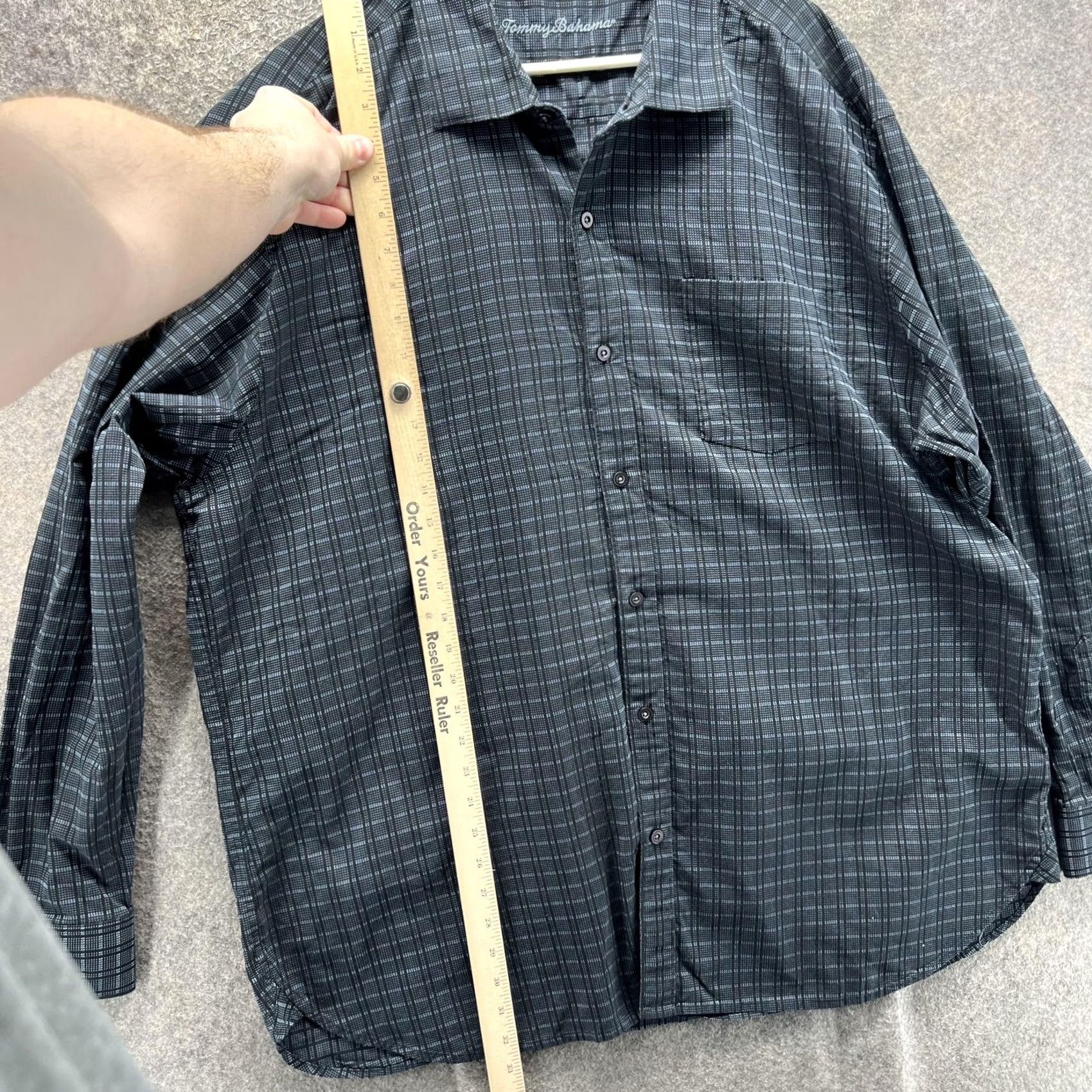 Tommy Bahama Tommy Bahama Shirt Mens 2XL Gray Check Long Sleeve Button Up Cotton Silk Size US XXL / EU 58 / 5 - 4 Thumbnail