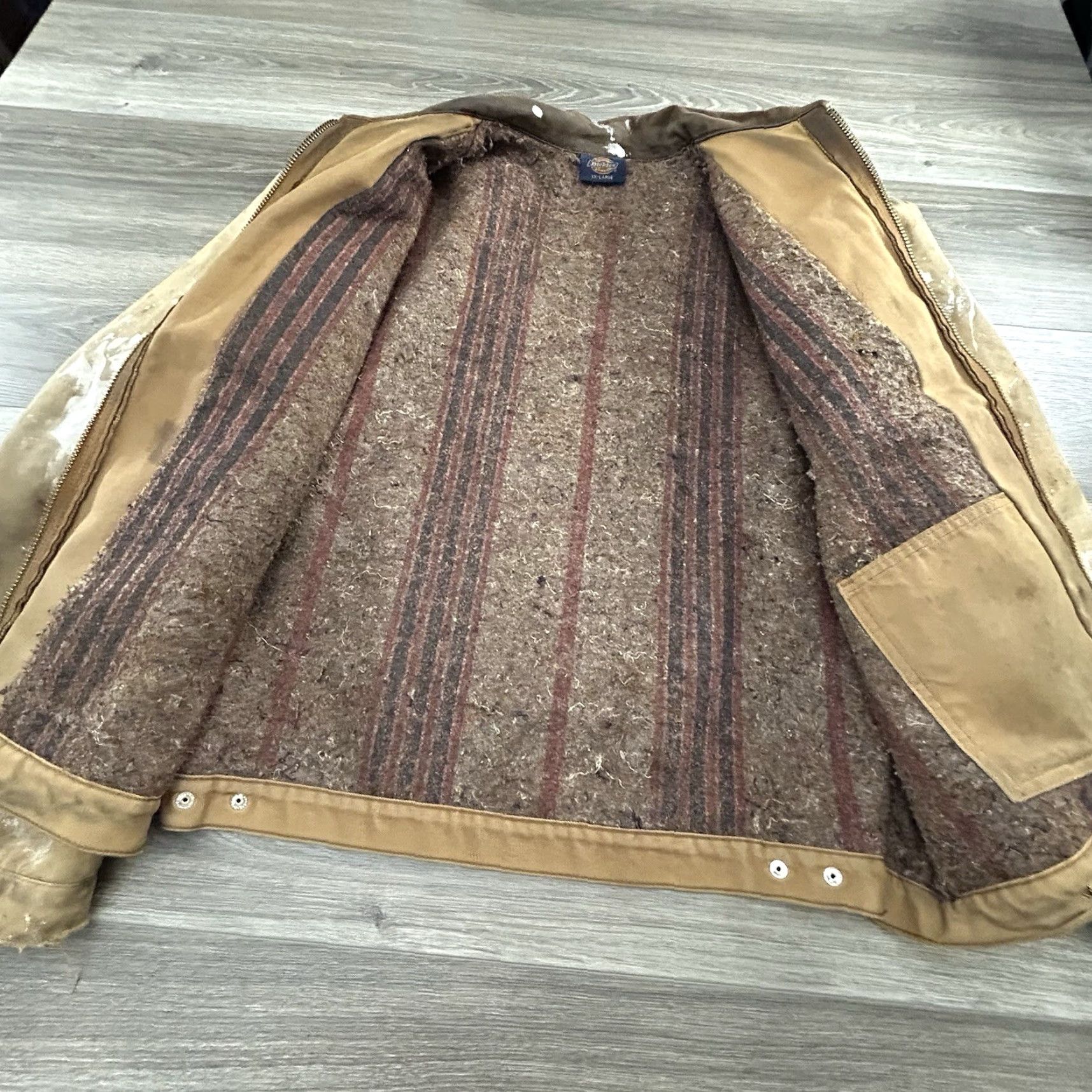 Dickies VINTAGE Dickies Hooters Detroit Jacket 2XL Adult Brown Wool Lined Flannel Bomber Full Zip Racing 90s Men Size US XXL / EU 58 / 5 - 6 Thumbnail
