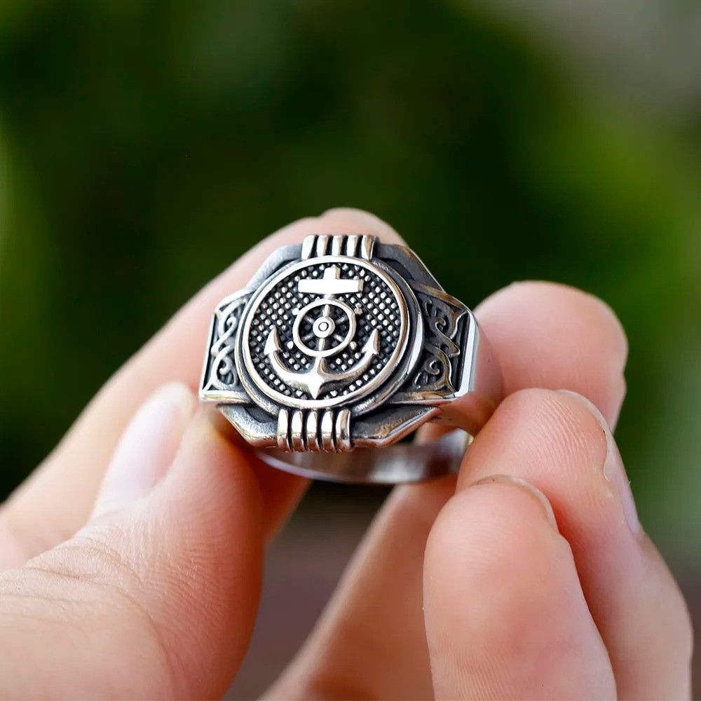 Jewelry Anchor Ring Streetwear Jewelry Fashion Gift Size ONE SIZE - 1 Thumbnail