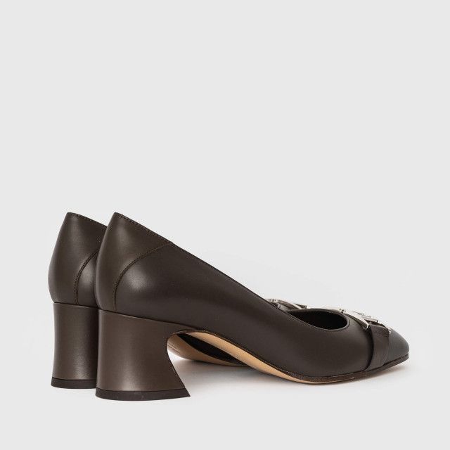 Salvatore Ferragamo o1y0426 Block Heel Pumps in Dark Brown Size US 9.5 / IT 39.5 - 3 Thumbnail
