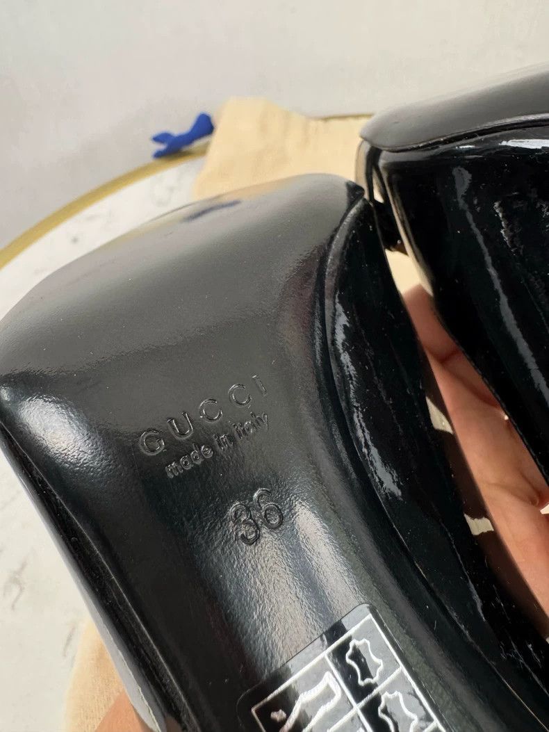 Gucci Gucci Black Peep Toe High Heels Size 36-2506 Size US 6 / IT 36 - 8 Thumbnail
