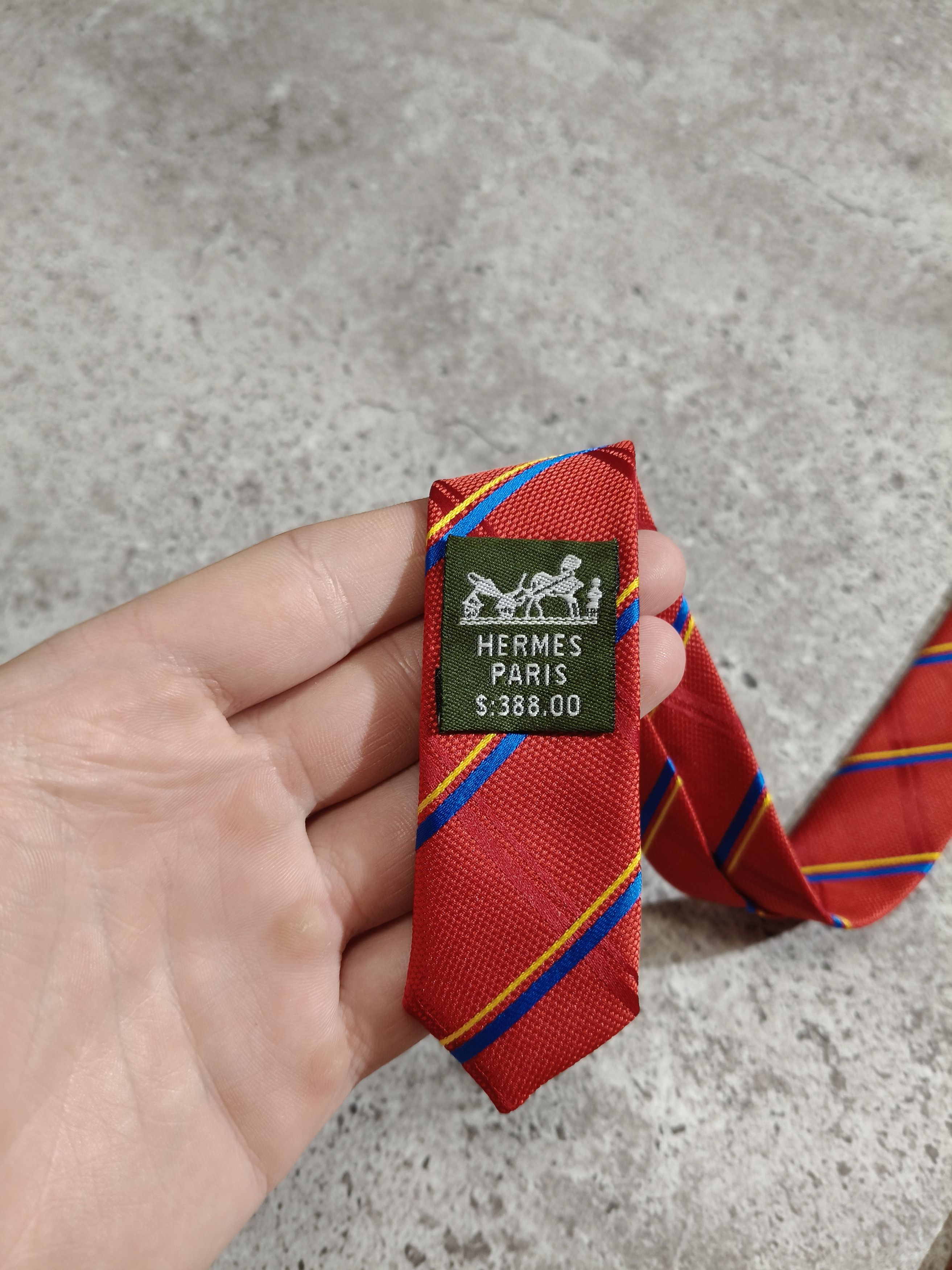 Hermes Hermes Silk Tie Red Size ONE SIZE - 5 Thumbnail