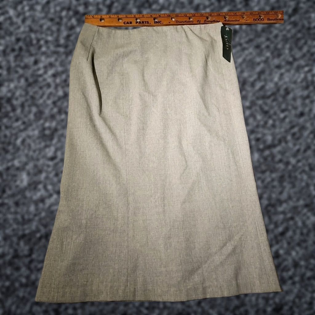 Ralph Lauren VINTAGE? No. Lauren Ralph Lauren Skirt Women Midi Beige Wool Lined Zip Nwt 12 Luxury Preppy Size 34" / US 12 / IT 48 - 1 Thumbnail