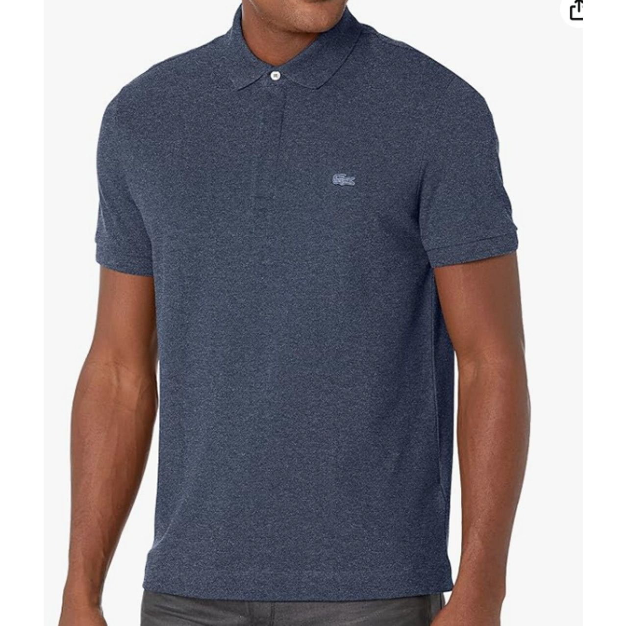 Lacoste Mens Short Sleeve Paris Polo Bleu Indigo Fonce S