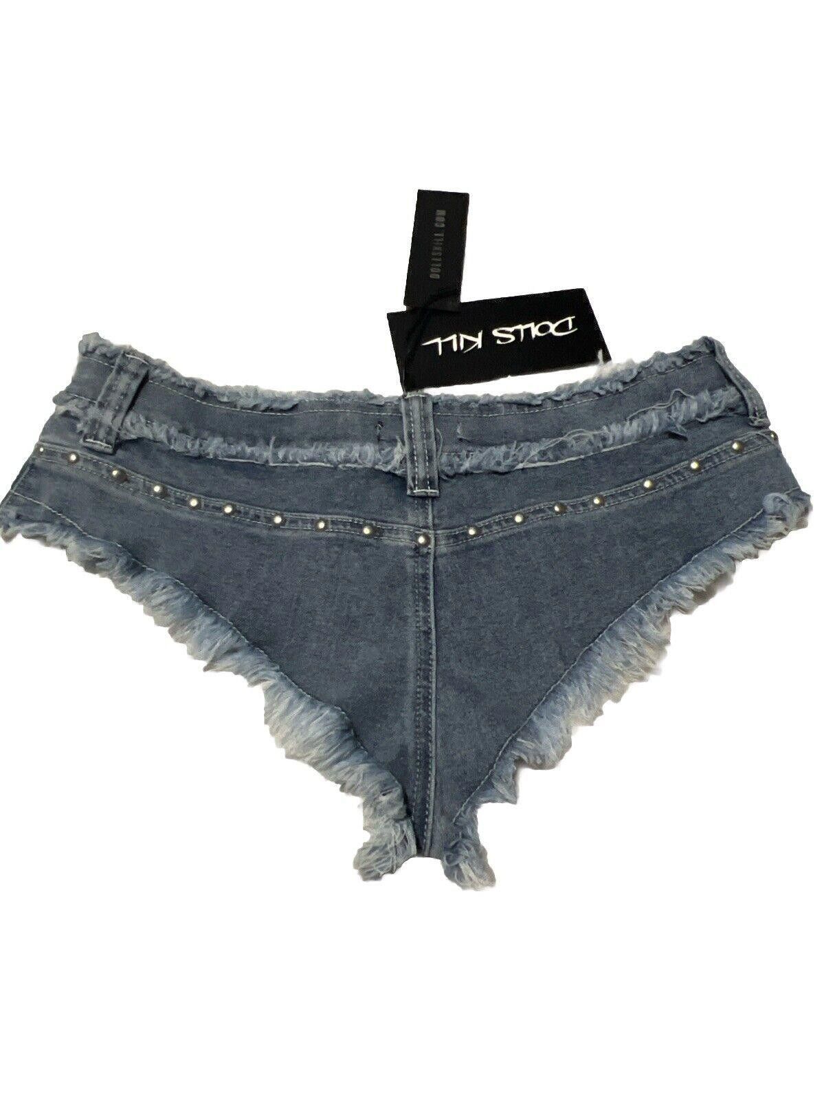 Designer Marisa Micro Shorts Medium Dolls Kill Jeans Denim Size 32" / US 10 / IT 46 - 5 Thumbnail