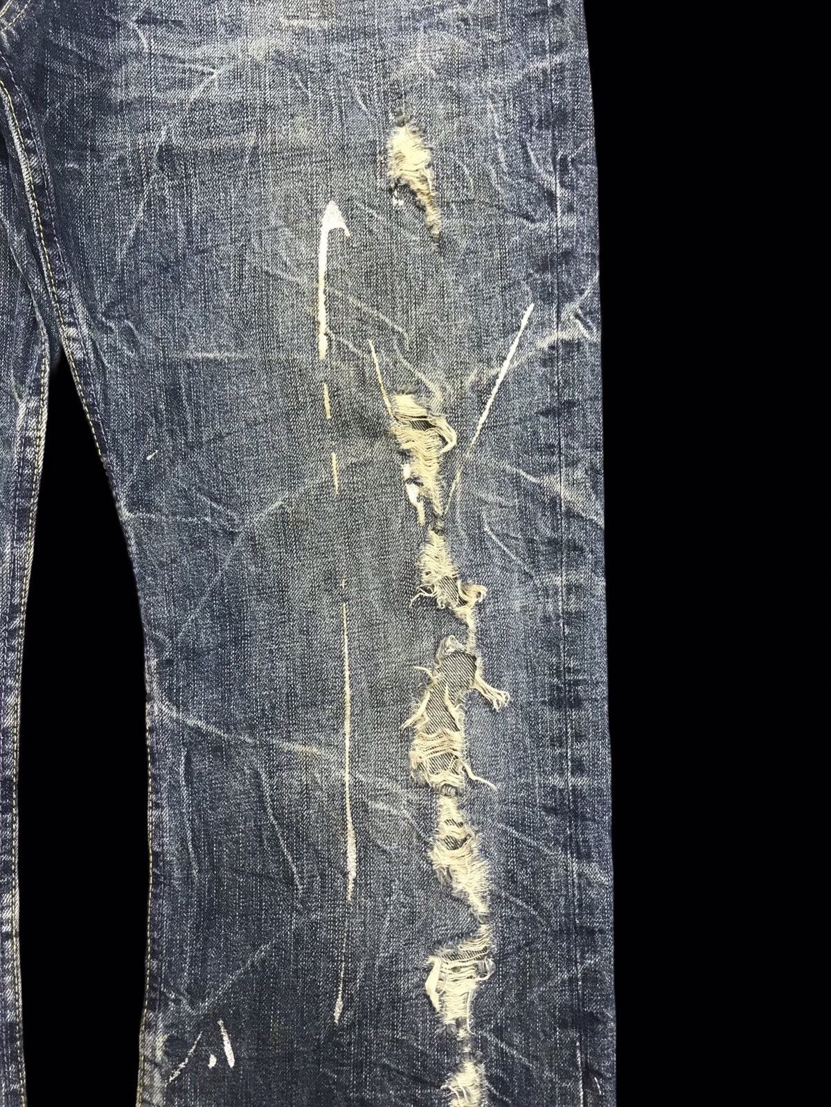 Seditionaries 💥FLARE💥VERY RARE UNBRND PAINT SPLASH DISTRESSED DENIM F307 Size US 34 / EU 50 - 5 Thumbnail