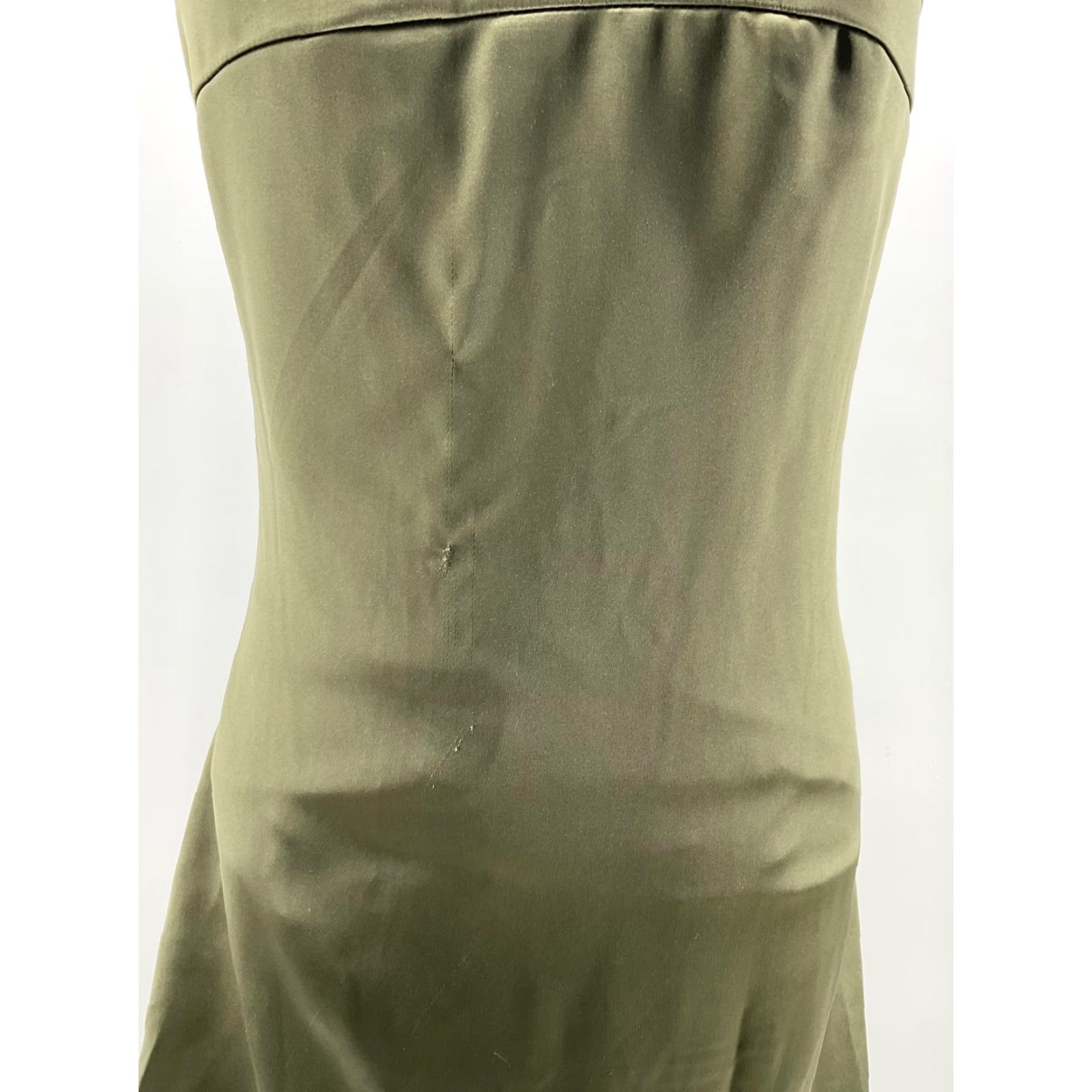 PEPPERMAYO Dress Womens S Green Slip Dress Short Satin Strappy Lined Zipper