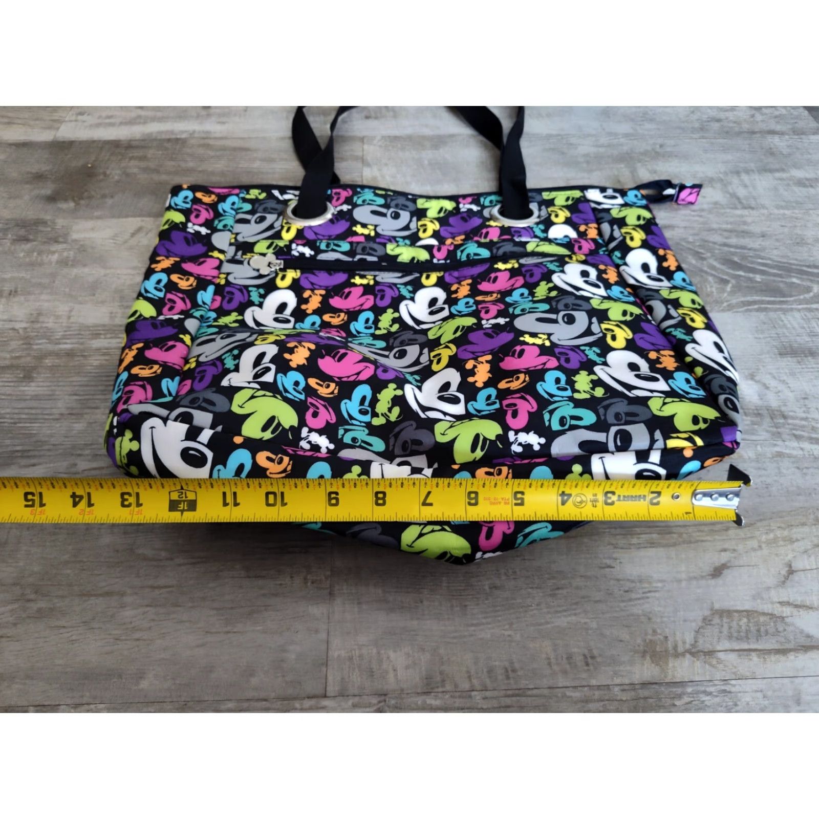 Disney Disney Parks Authentic Mickey Pop Art Tote Womens Large Multicolor Nylon Shoulder Bag Size ONE SIZE - 7 Thumbnail