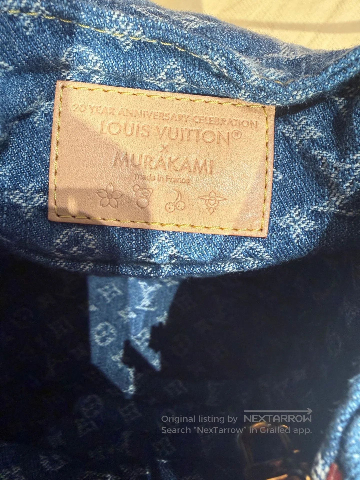 Takashi Murakami LV x Murakami Cherry Denim Backpack. Size ONE SIZE - 8 Thumbnail