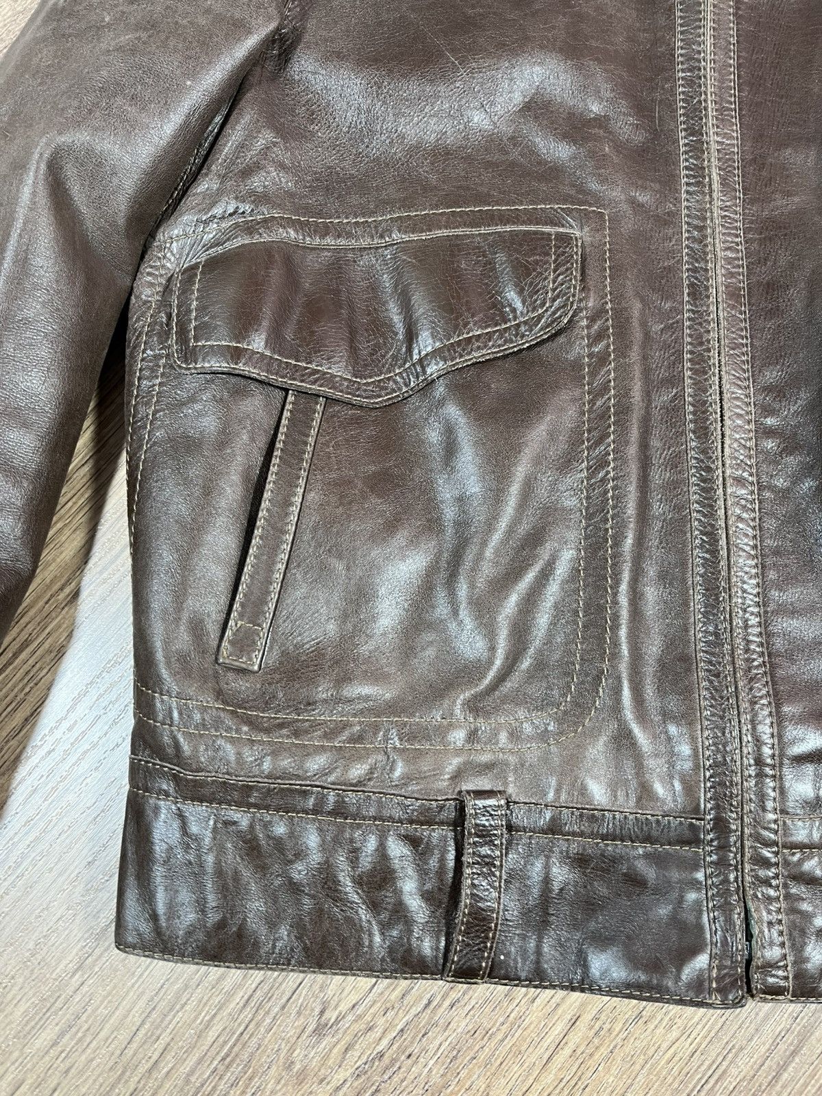 Hugo Boss Hugo Boss Nappa Brown Leather Bomber Rare Size US M / EU 48-50 / 2 - 4 Thumbnail