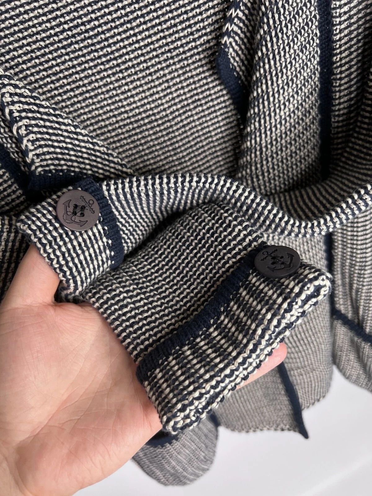 Weekend Max Mara MAX MARA Weekend Knit Blazer Jacket Blue White Striped Size M / US 6-8 / IT 42-44 - 9 Thumbnail