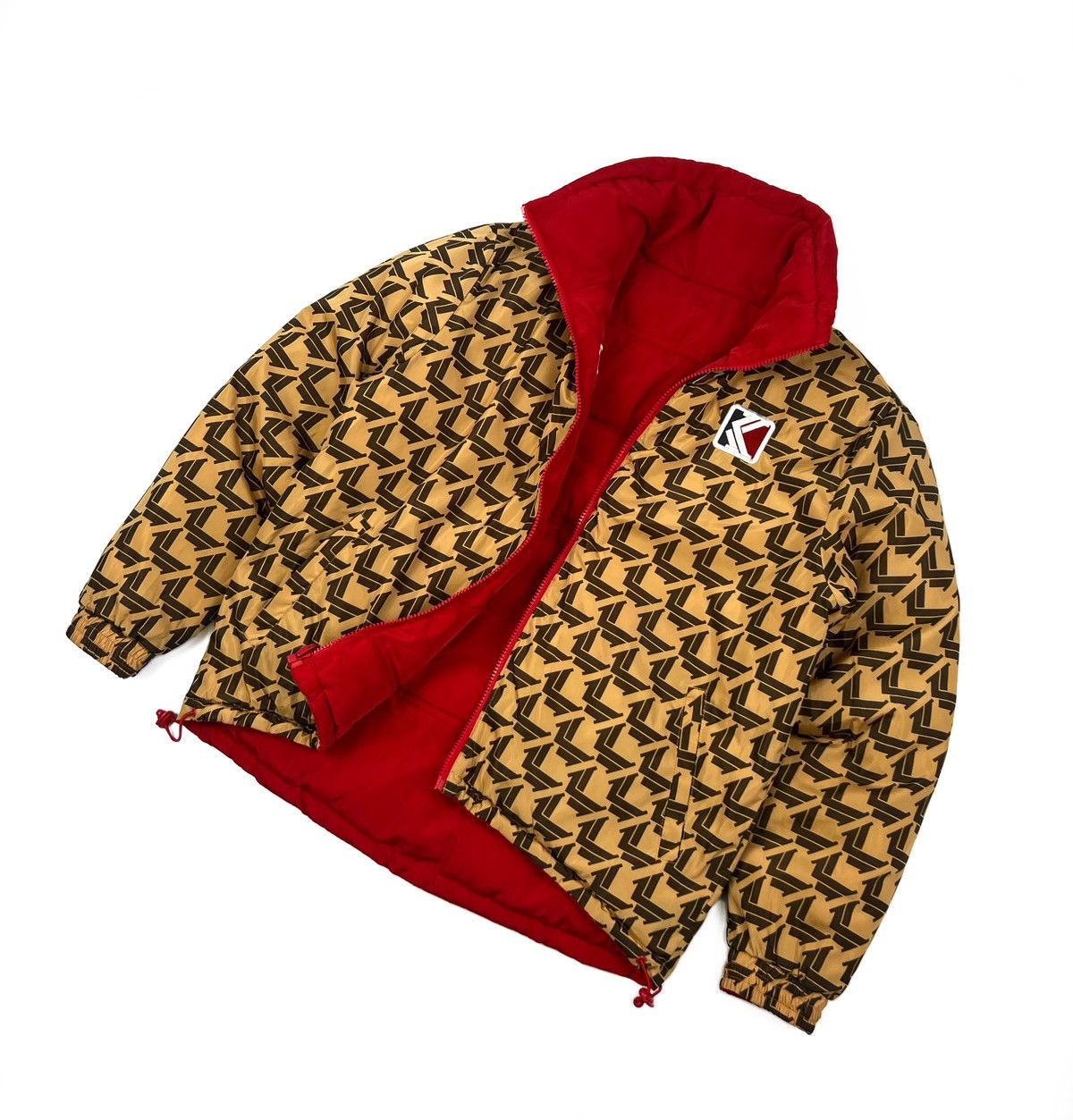 image of Karl Kani Monogram Reversible Jacket Big Logo in Red, Men's (Size XS)
