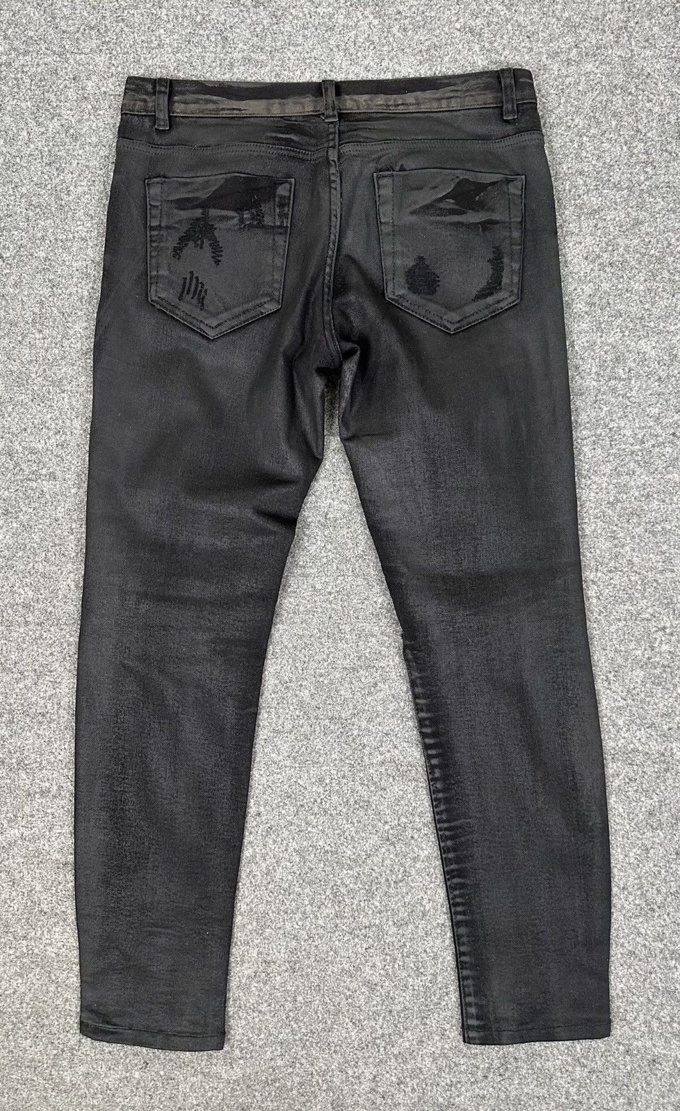 Hysteric Glamour × If Six Was Nine × Le Grande Bleu (L.G.B.) Hysteric - Biker Style Ripped Waxed Jeans - Black Size US 31 - 6 Thumbnail