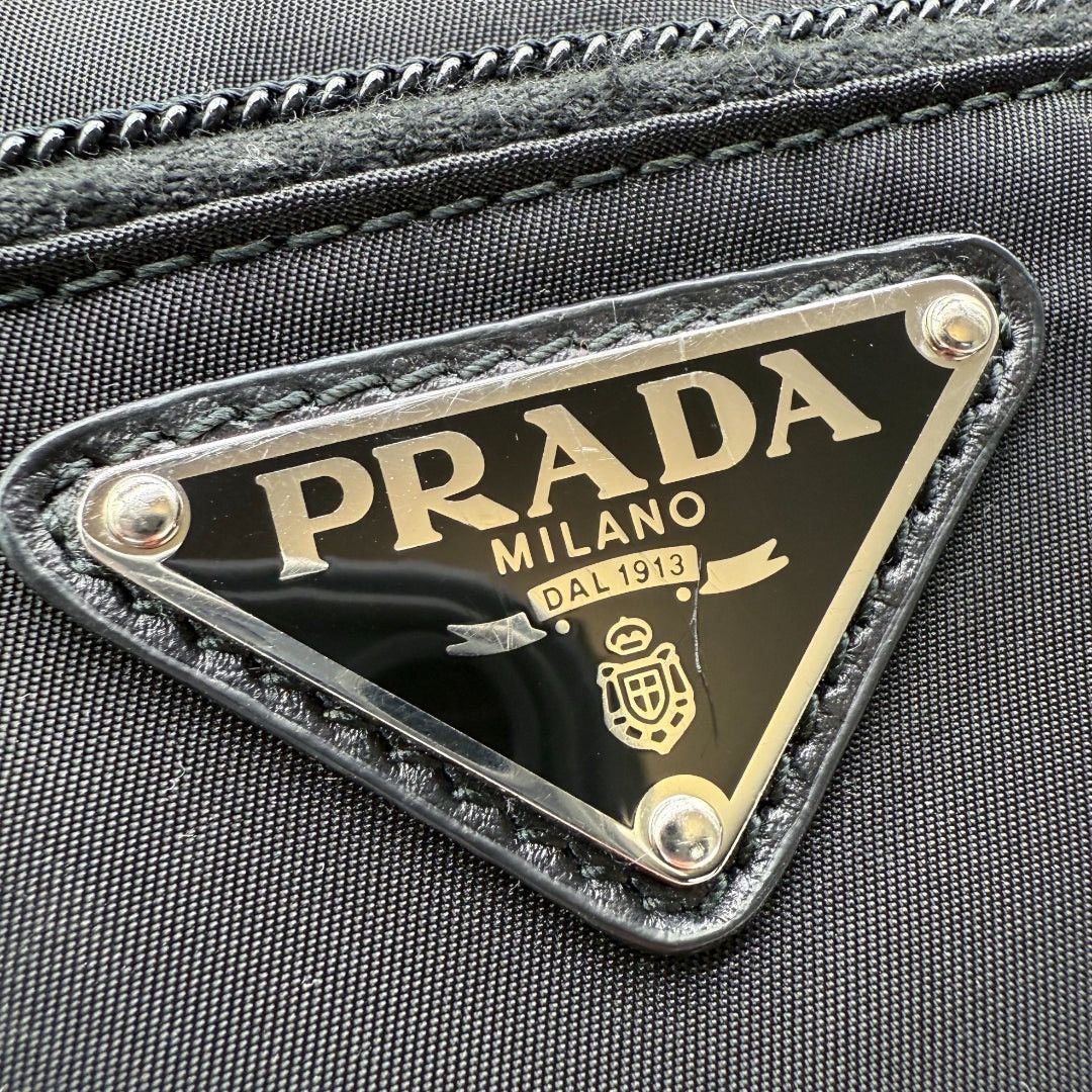 Prada Prada shoulderbag studded AW18 Nylon black white leather Size ONE SIZE - 8 Thumbnail