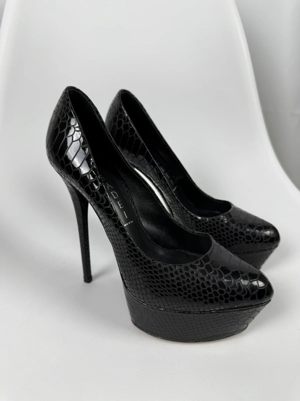 Casadei Casadei Embossed Platform Heels size 36 Size US 6 / IT 36 - 1 Thumbnail
