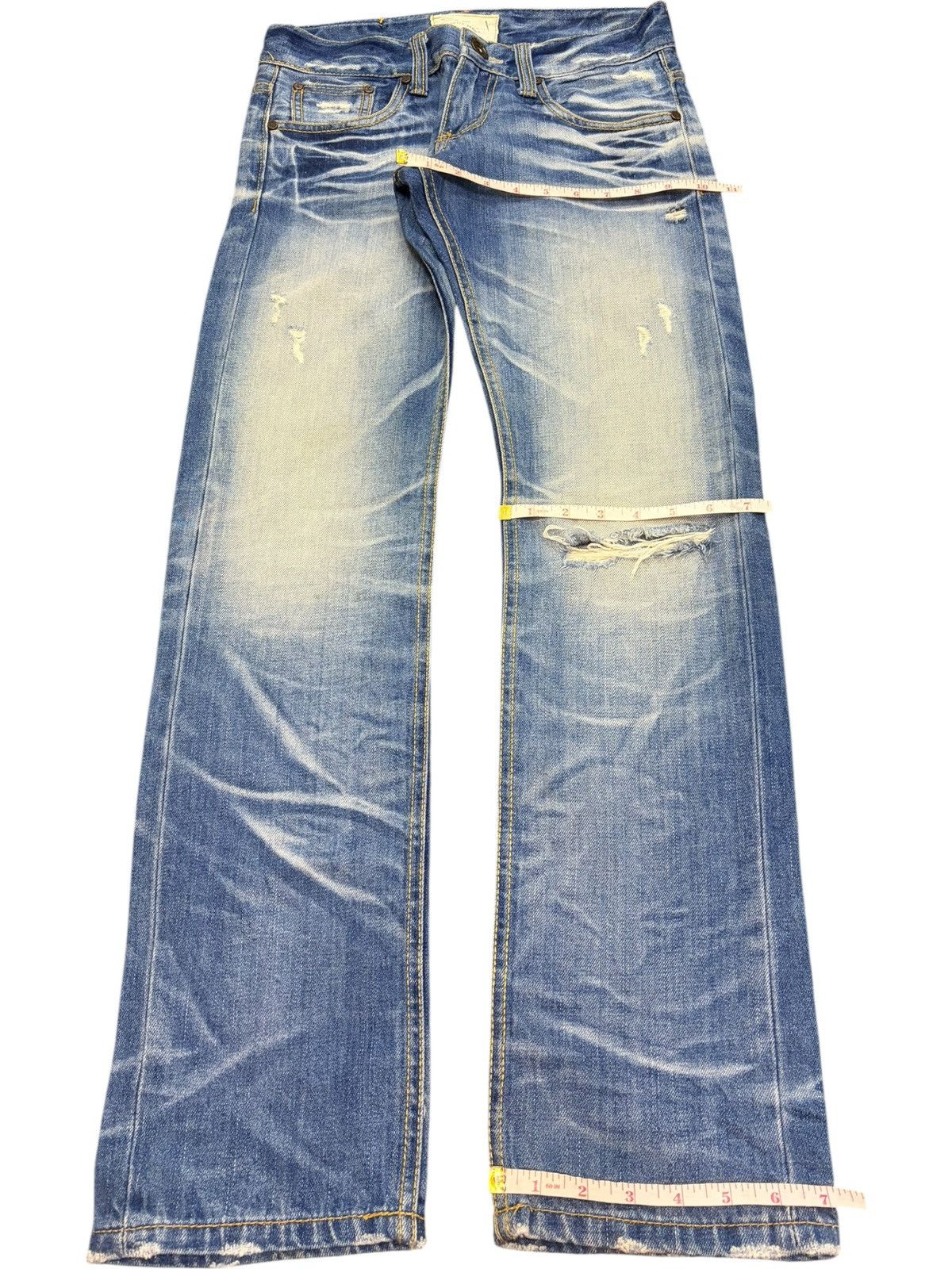 Edwin Vintage Lolita Bleached Faded Wash Distressed Jeans Size 29" - 8 Thumbnail