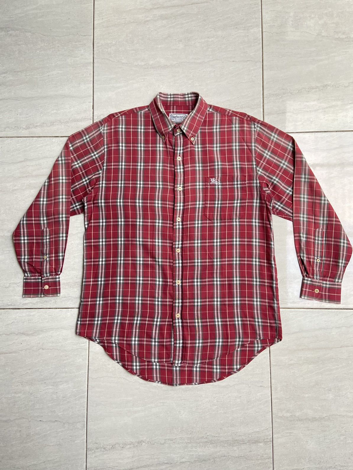 Burberry BURBERRY Red Striped Shirt Size US M / EU 48-50 / 2 - 1 Thumbnail