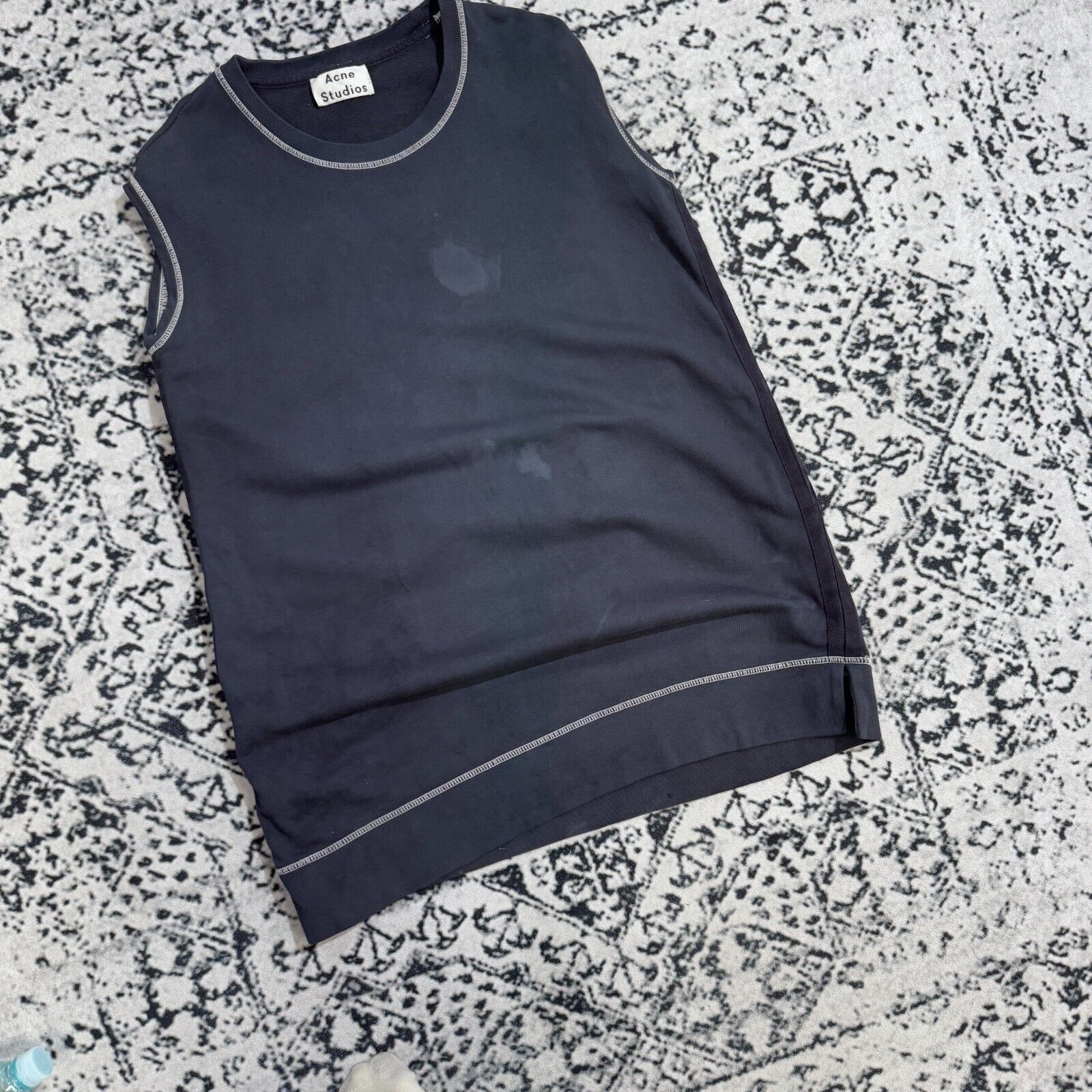 Vintage Acne Navy Blue Cotton Vest Sweatshirt Size L Y2k Runway Size US L / EU 52-54 / 3 - 3 Thumbnail